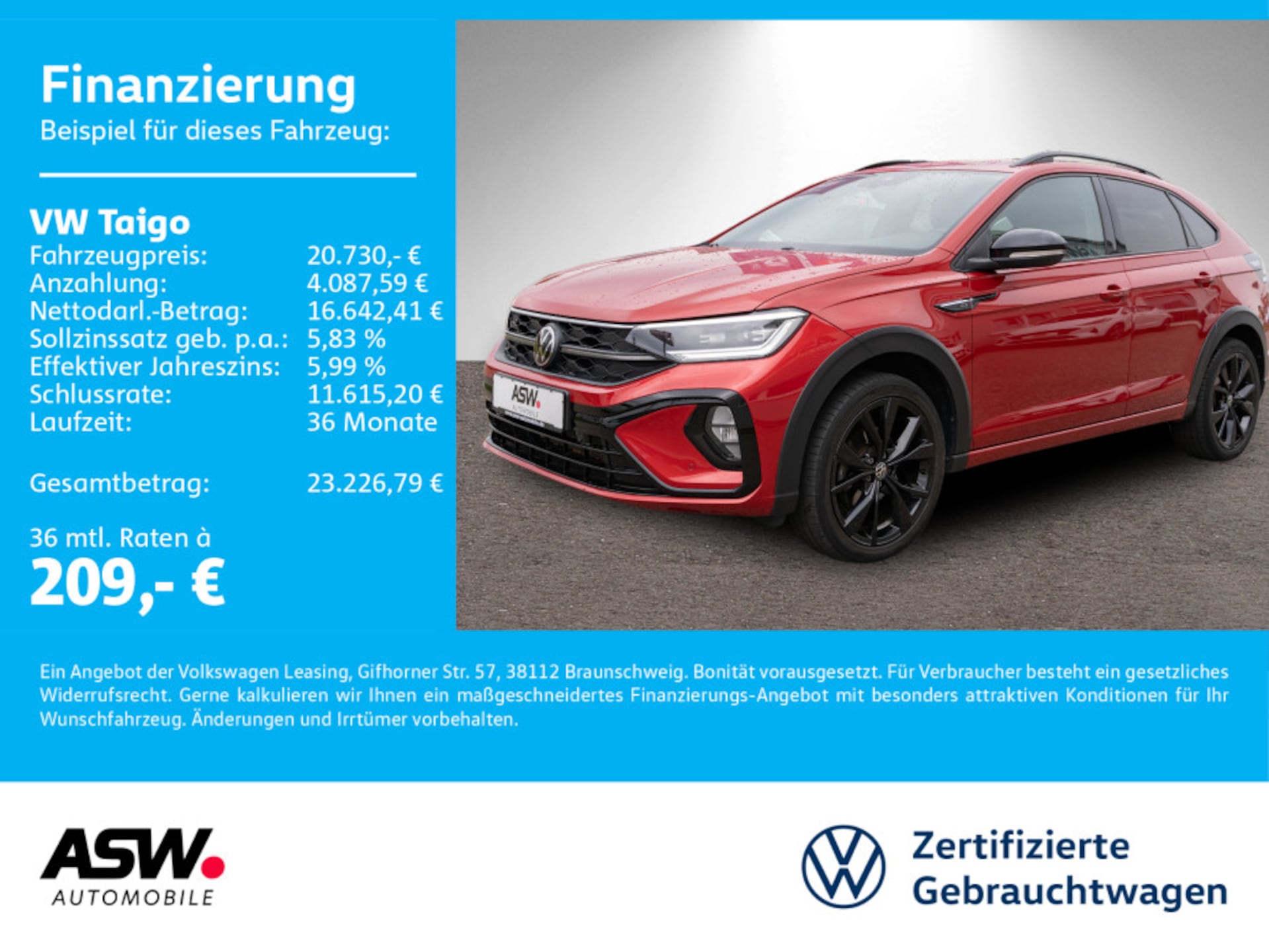 Volkswagen Taigo 2022 — Taigo R-Line 1.5 TSI DSG LED Navi RFK ACC SHZ