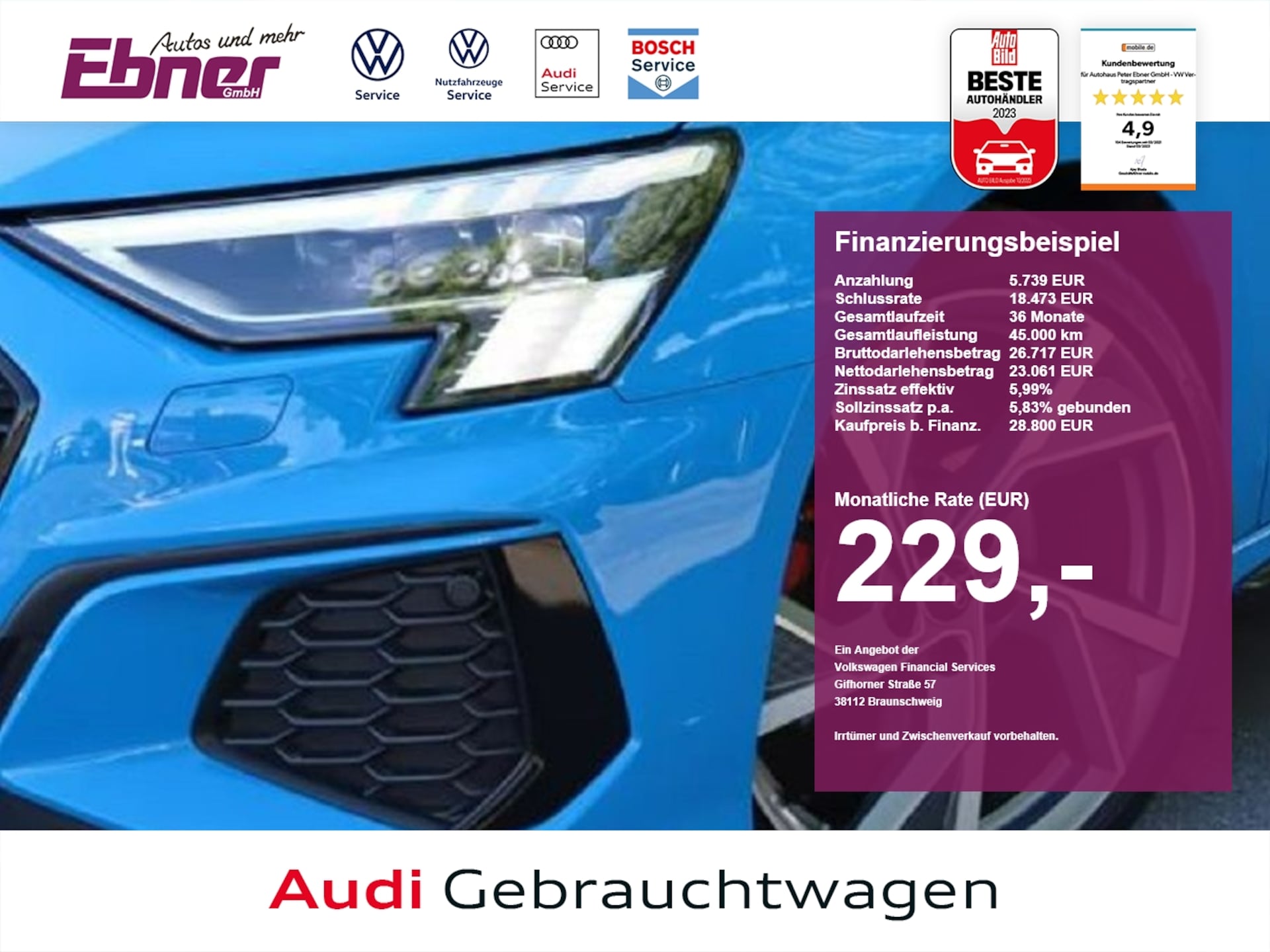 Audi A3 Sportback S line