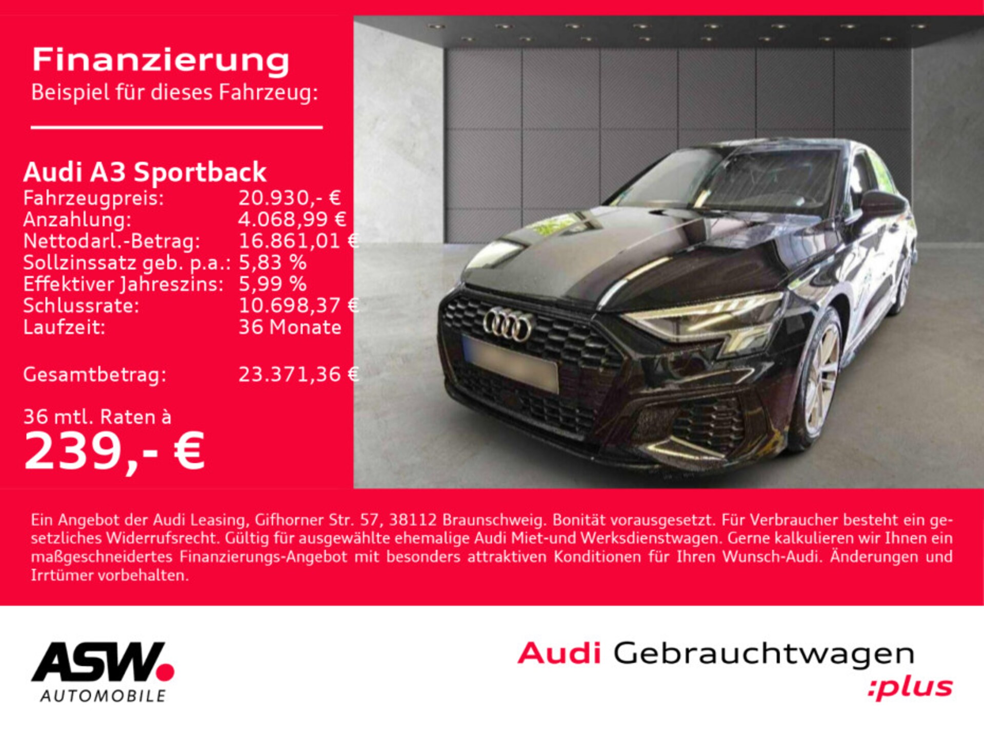 Audi A3 Sportback S line
