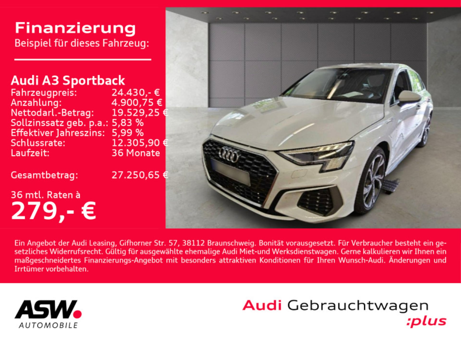 Audi A3 Sportback TFSI e S line