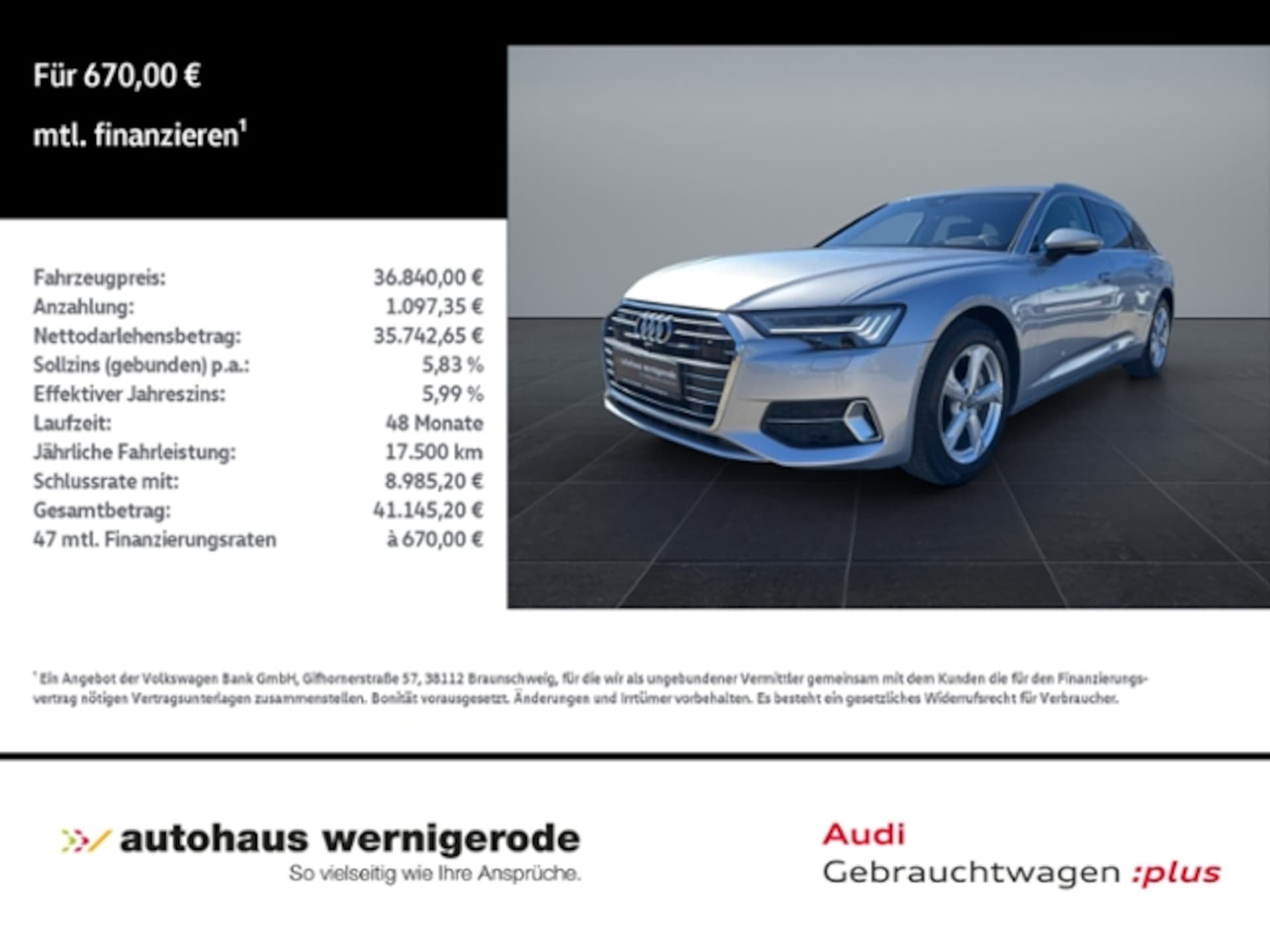 Audi A6 Avant — Audi A6 Avant sport 40 TDI quattro 150 kW (204 PS) S tronic A6 40 2.0 TDI Avant quattro DSG*LED*Kamera*B&O