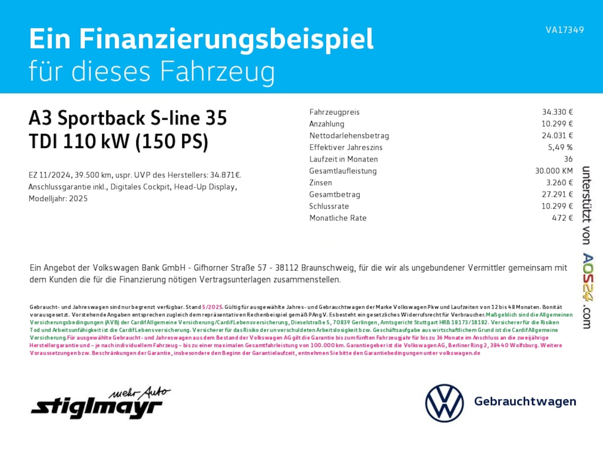 Audi A3 Sportback S line