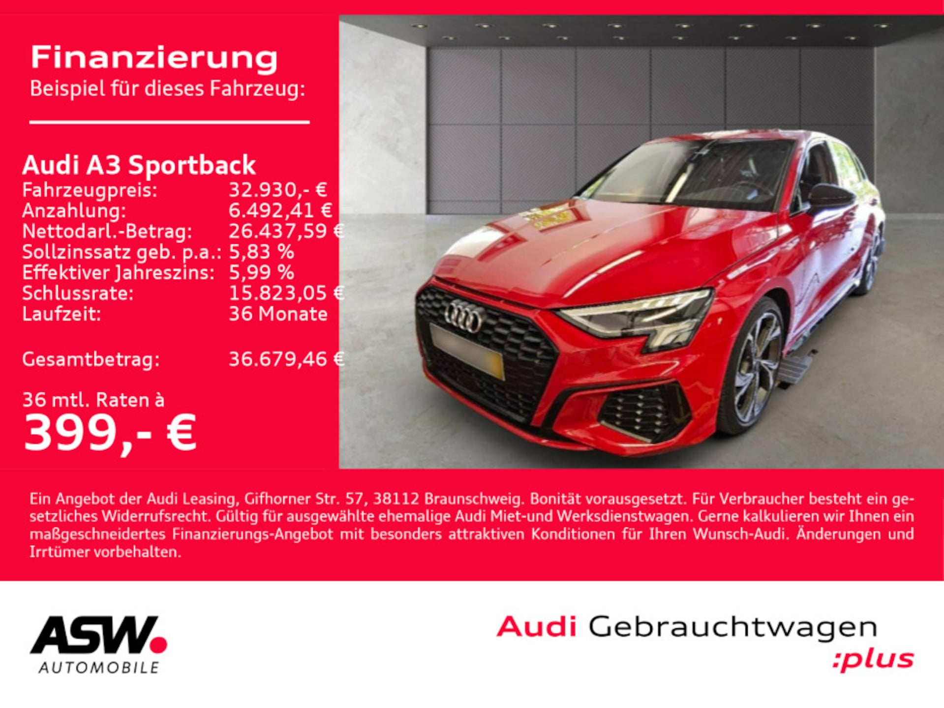 Audi A3 Sportback S line
