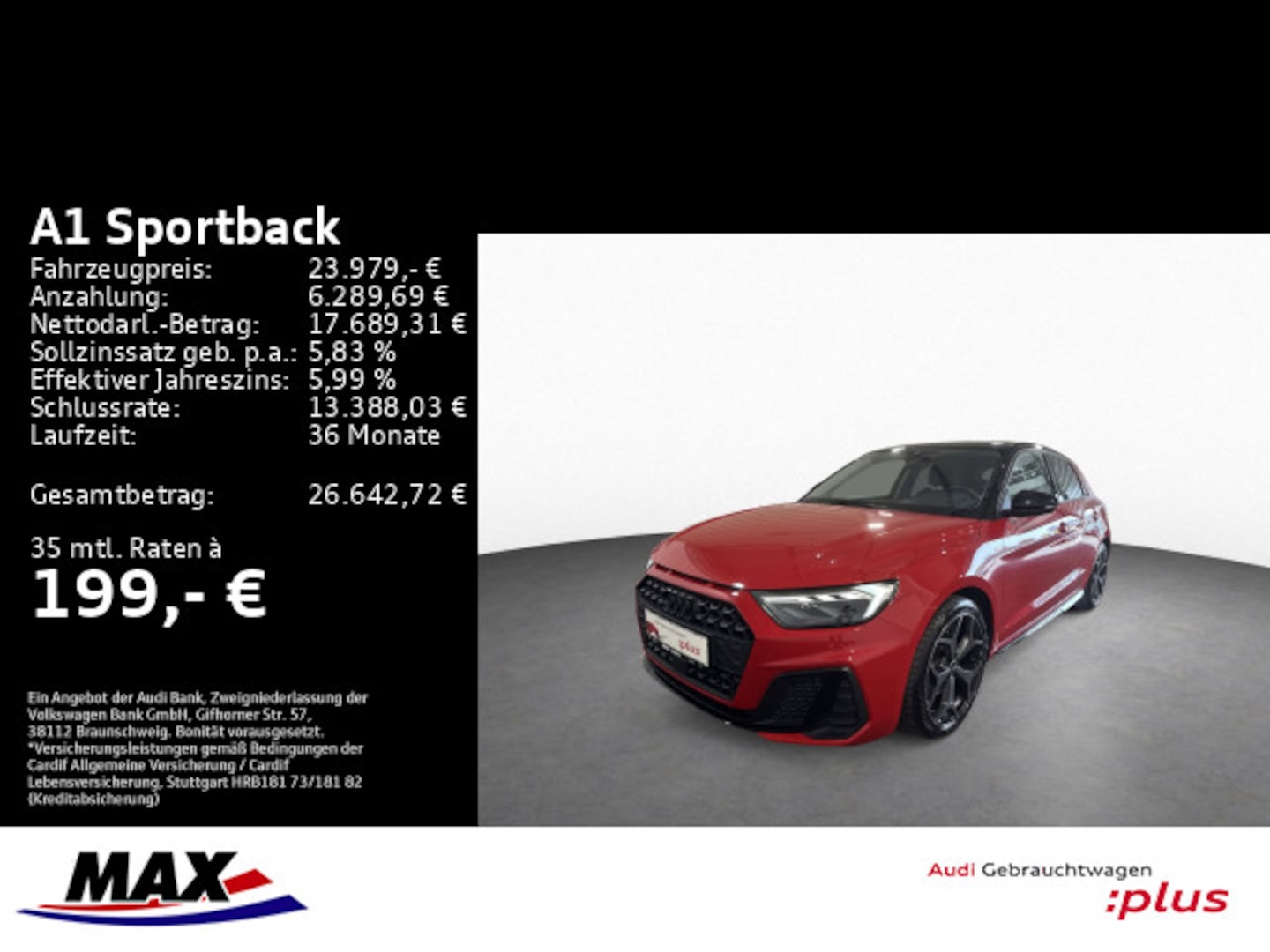 Bild über Audi A1 Sportback S line 35 TFSI S tronic - für weitere Informationen kontaktieren Sie den Audi Partner