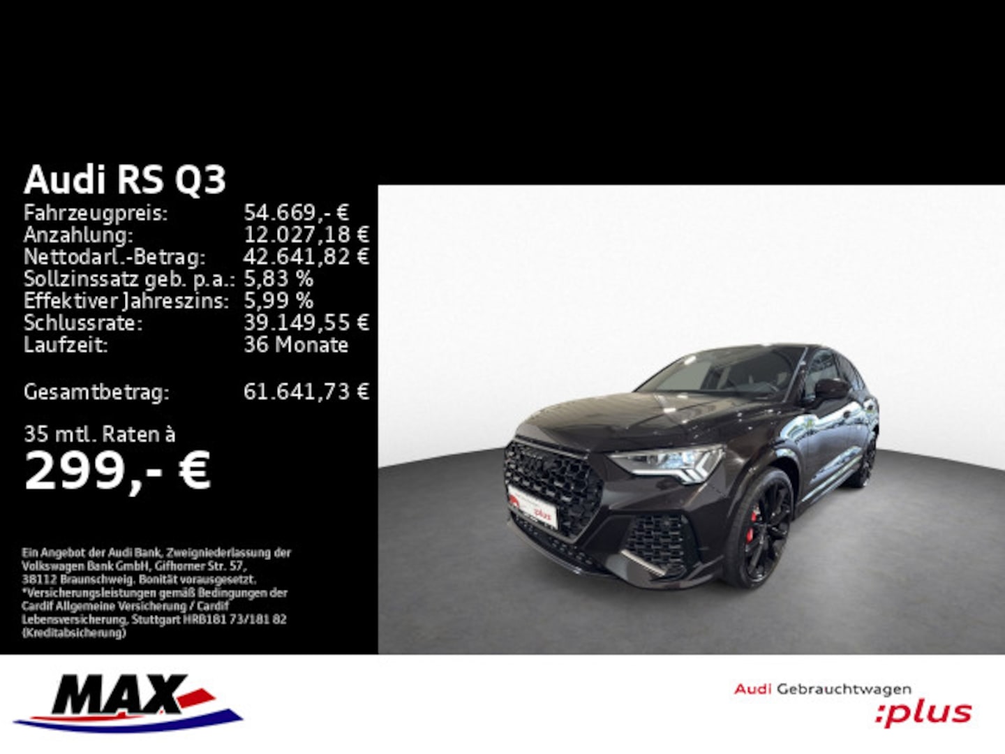 Bild über Audi RS Q3 Sportback TFSI quattro S tronic - für weitere Informationen kontaktieren Sie den Audi Partner