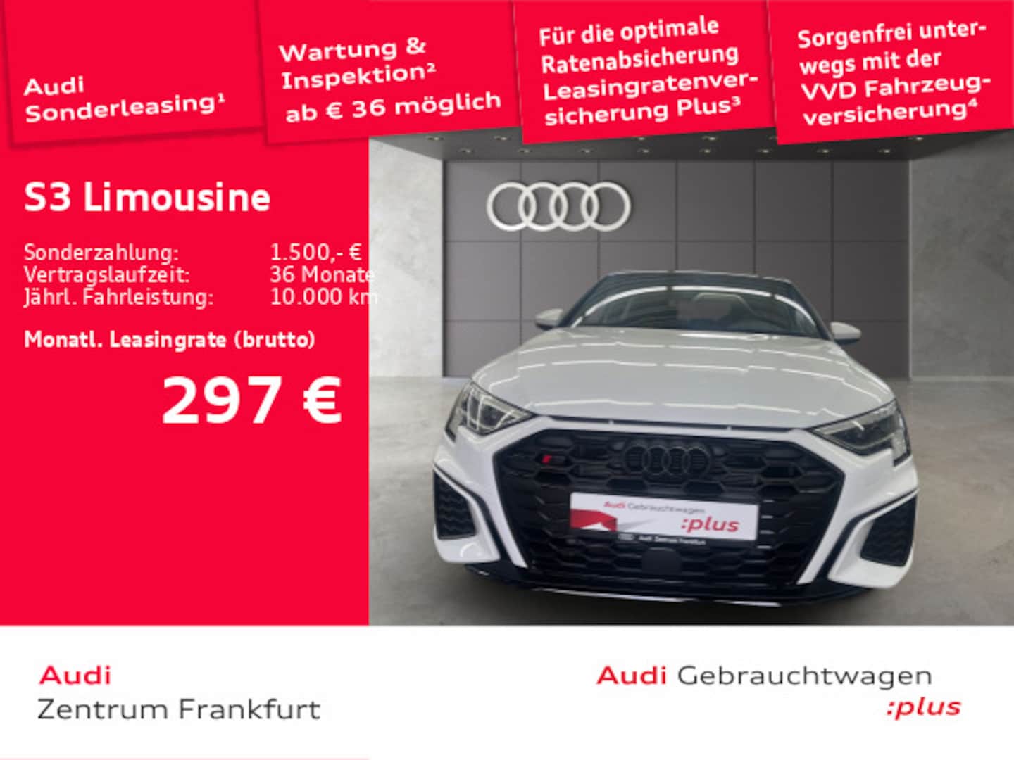 Bild über Audi S3 Limousine TFSI quattro S tronic - für weitere Informationen kontaktieren Sie den Audi Partner