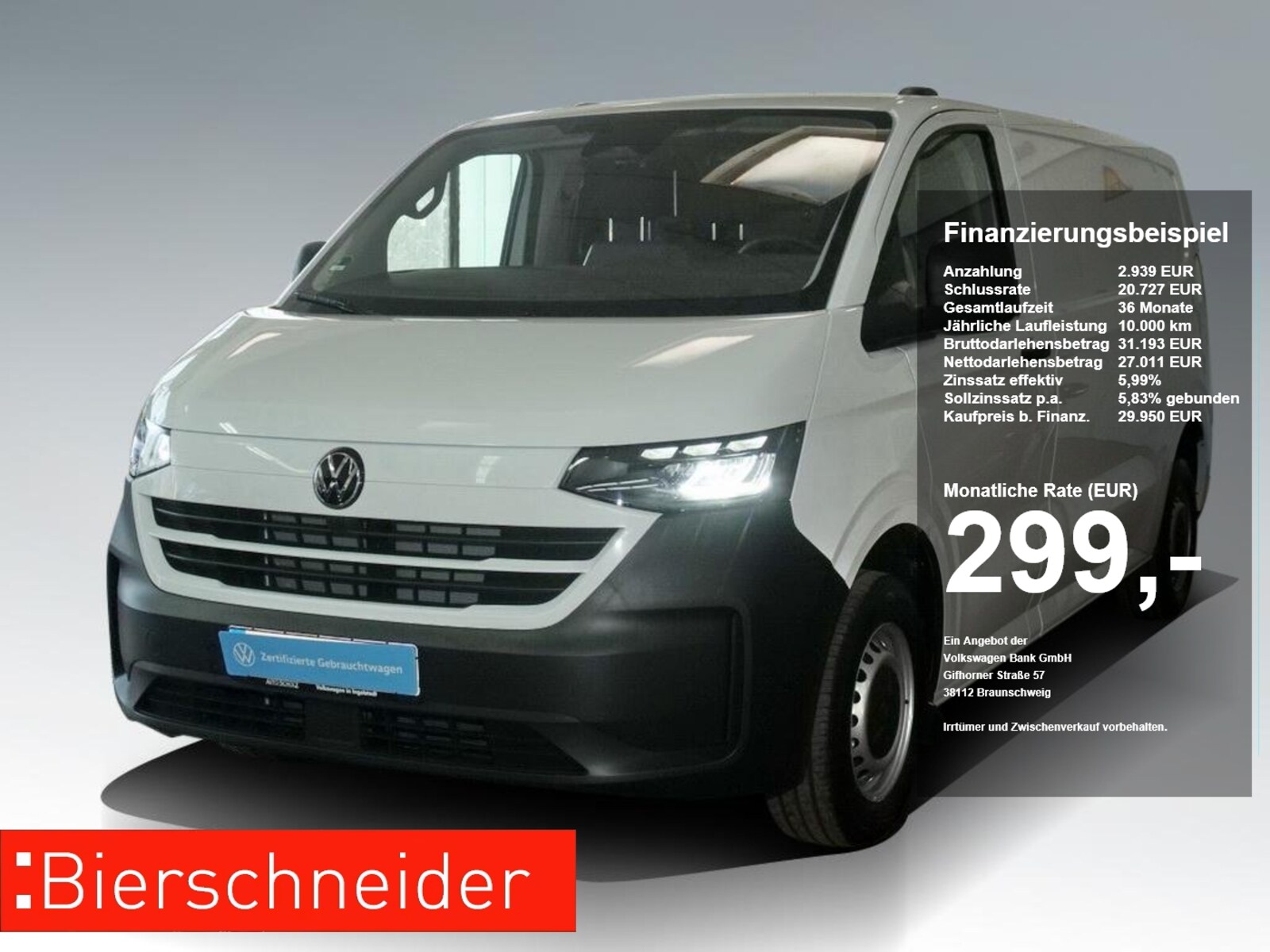 Volkswagen Transporter Kasten langer Radstand