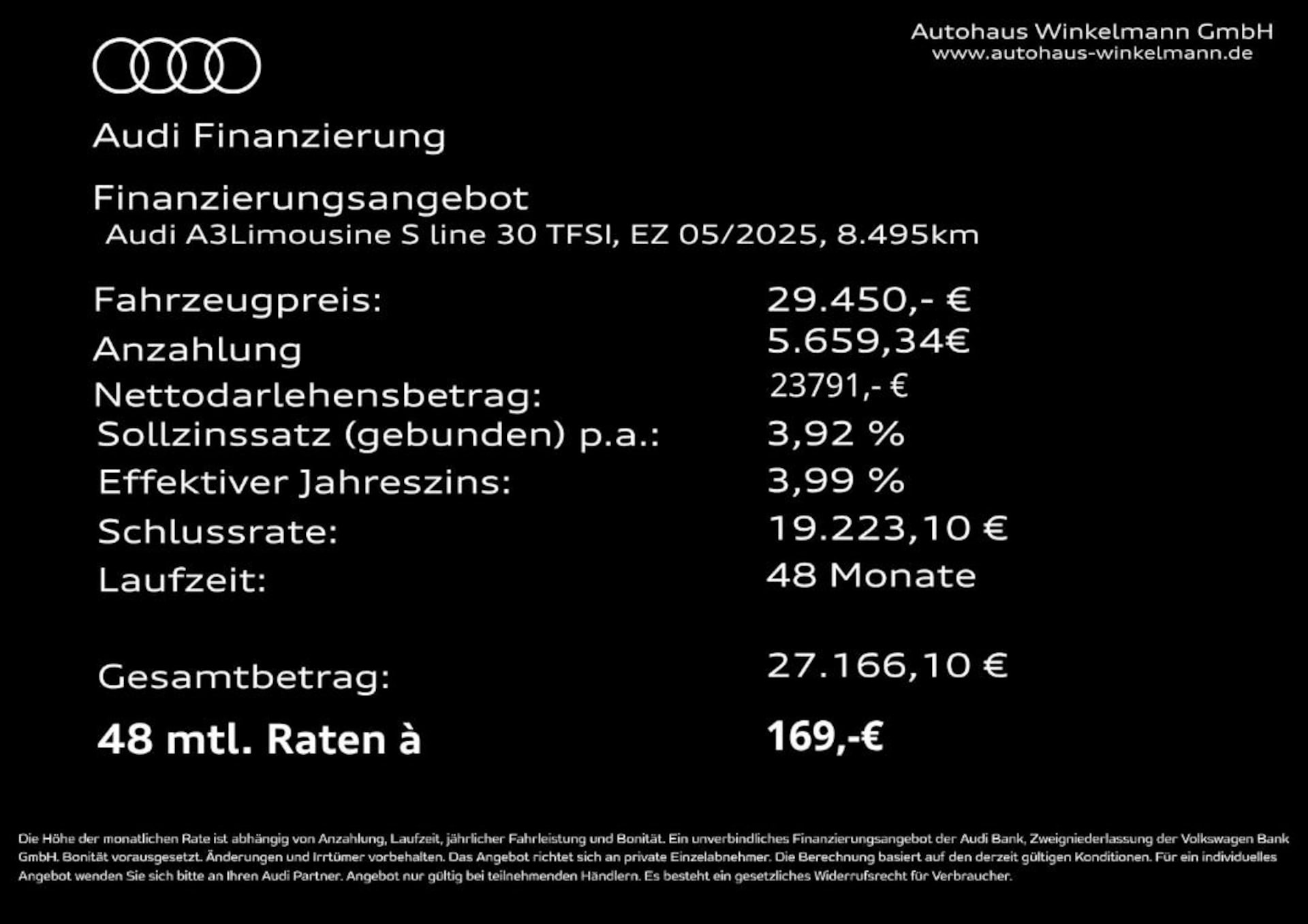 Audi A3 Limousine S line