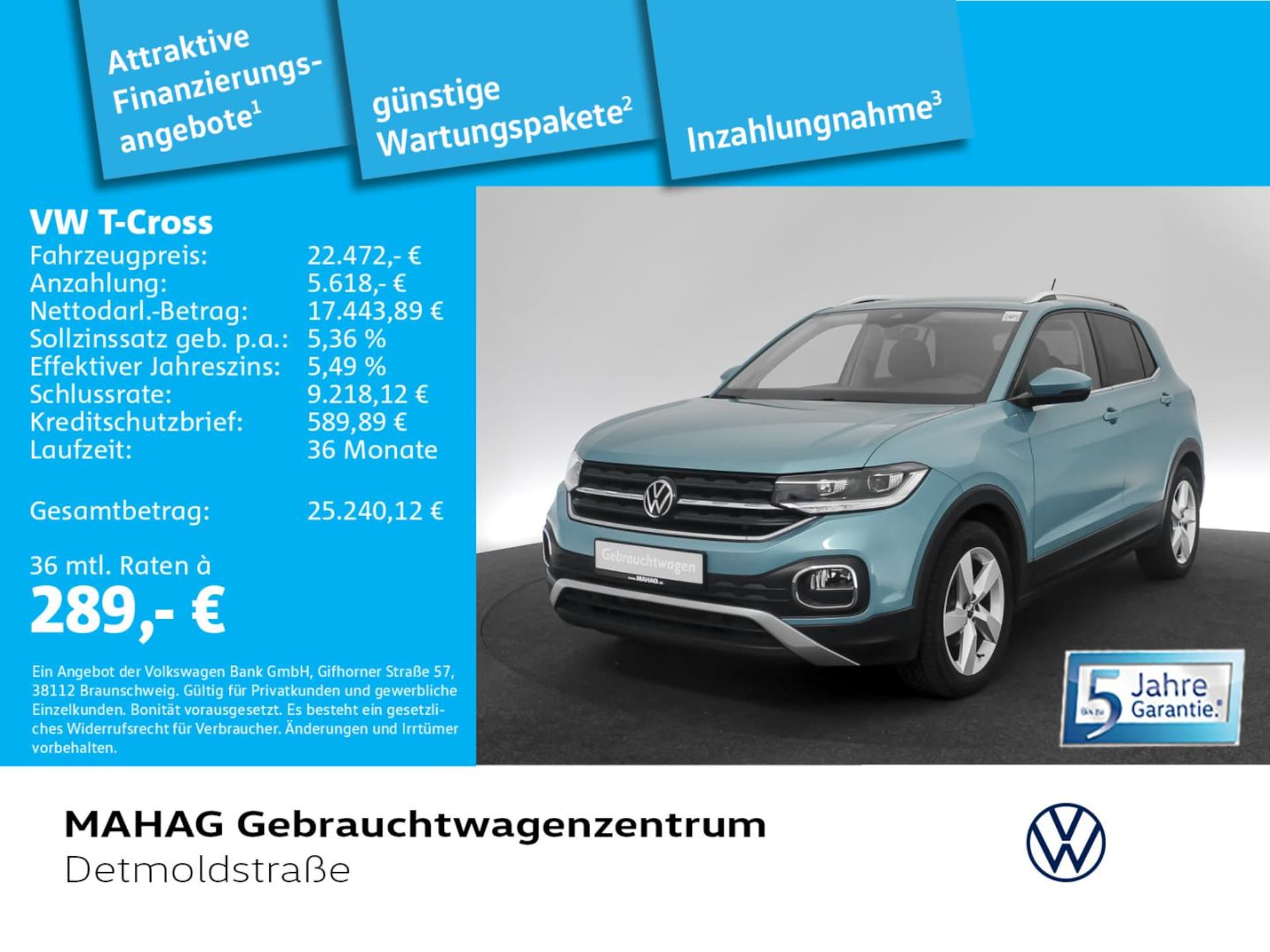 Volkswagen T-Cross 2023 — T-CROSS 1.0 TSI Style LED Navi ParkPilot RearView App DSG