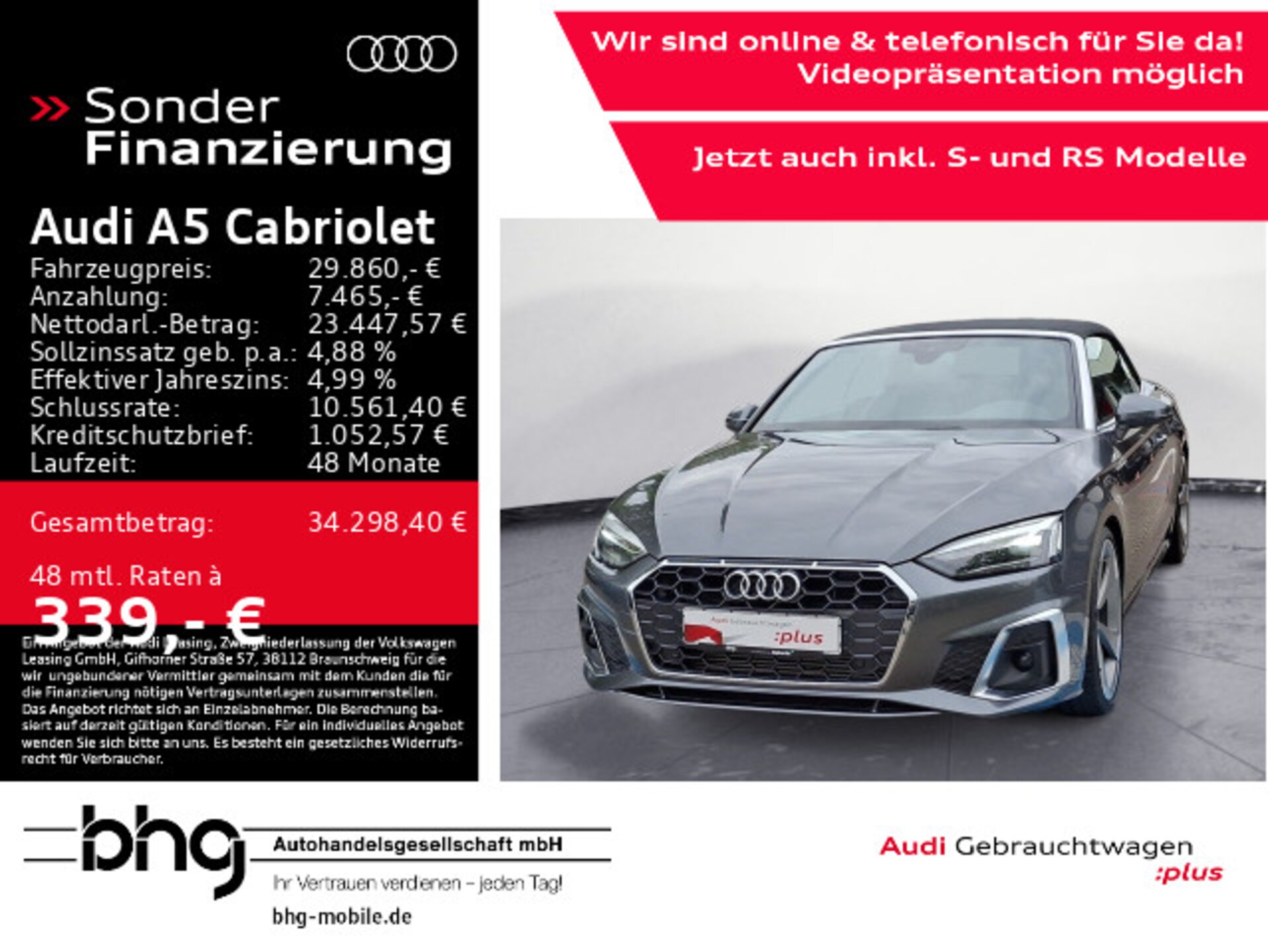 Audi A5 Cabriolet S line