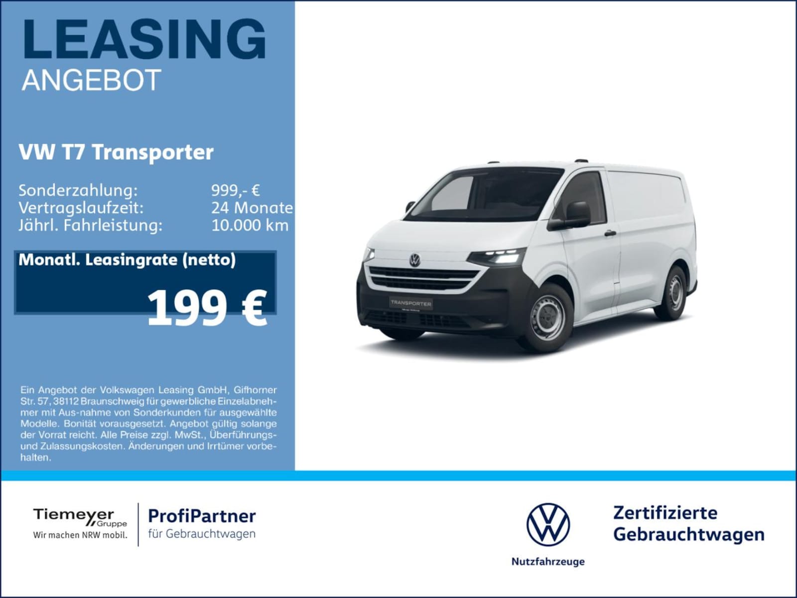 Volkswagen Transporter Kasten kurzer Radstand