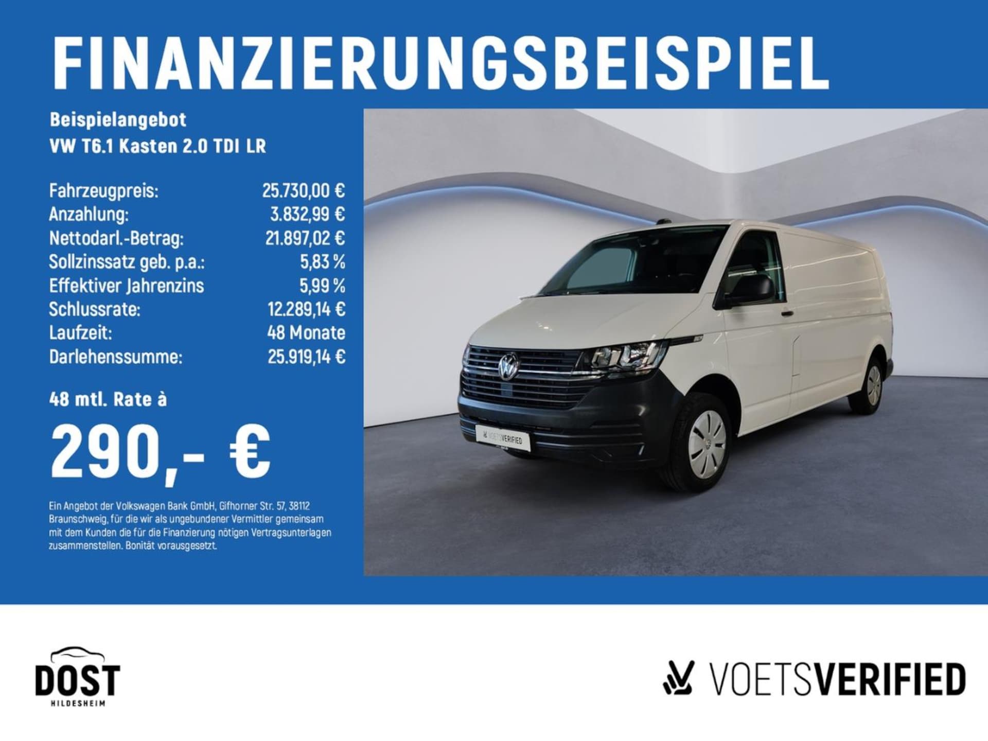 Volkswagen T6.1 Transporter Kasten langer Radstand