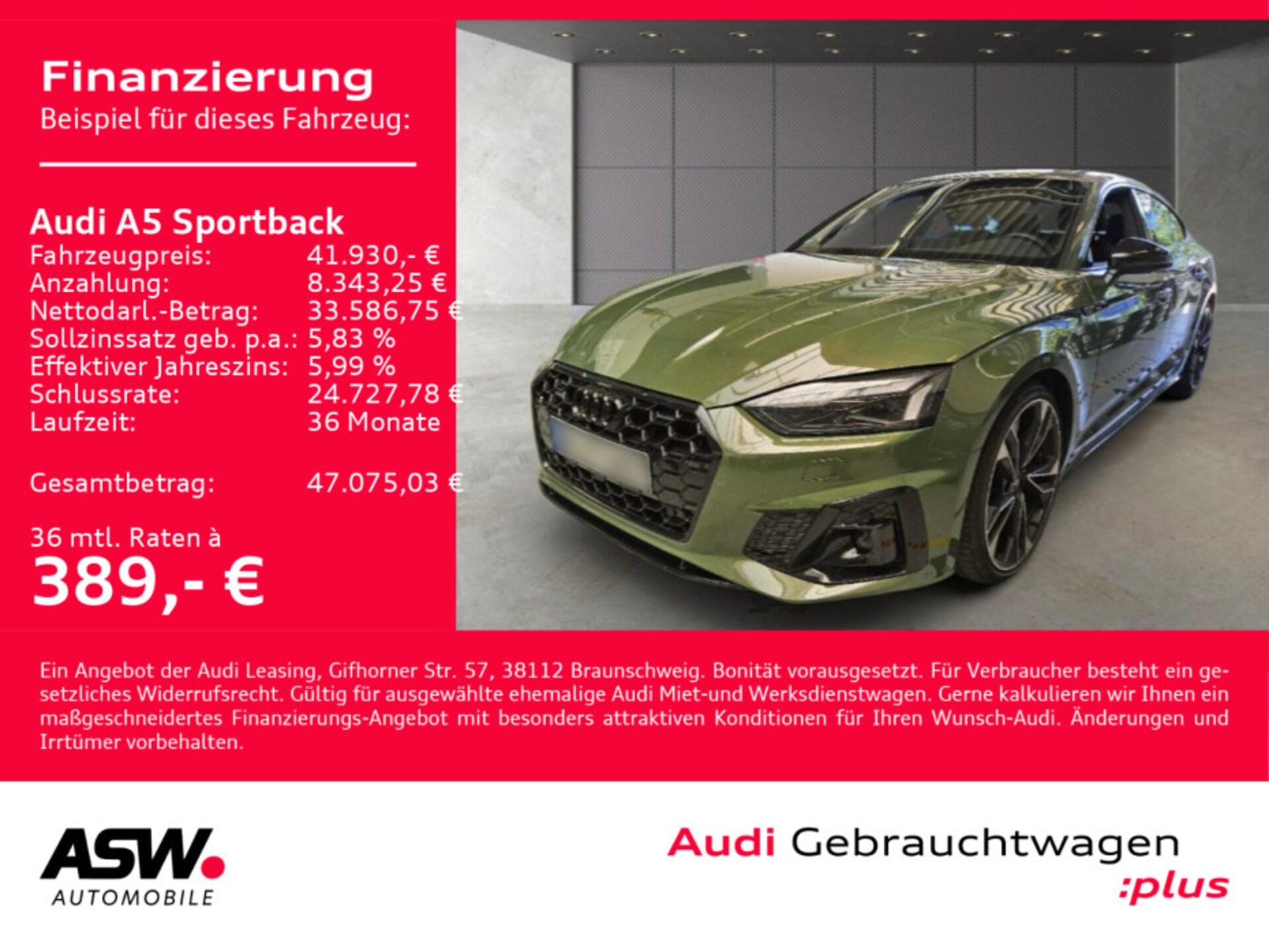 Audi A5 Sportback S line