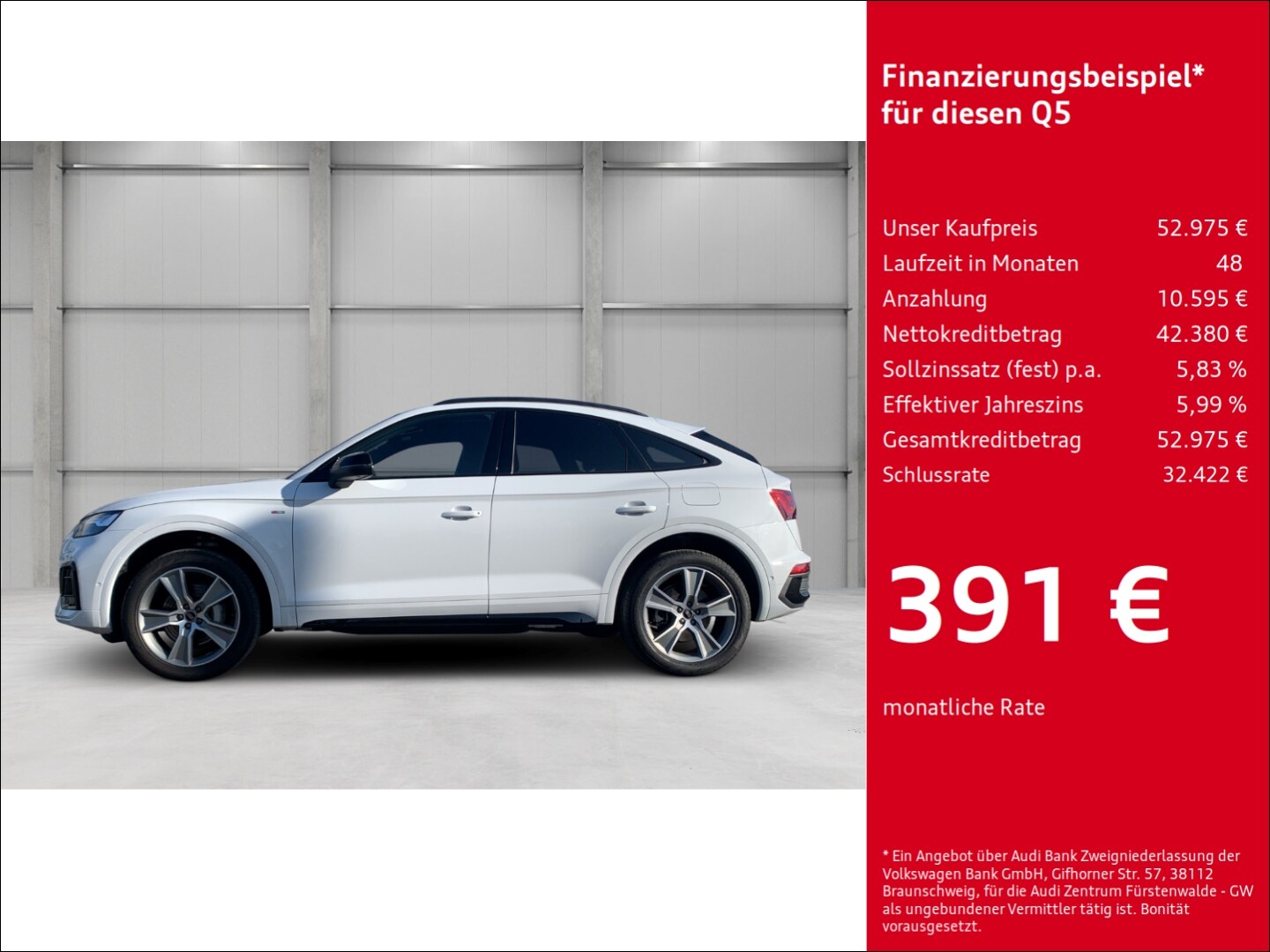 Bild über Audi Q5 Sportback TFSI e S line business 55 TFSI e quattro S tronic - für weitere Informationen kontaktieren Sie den Audi Partner