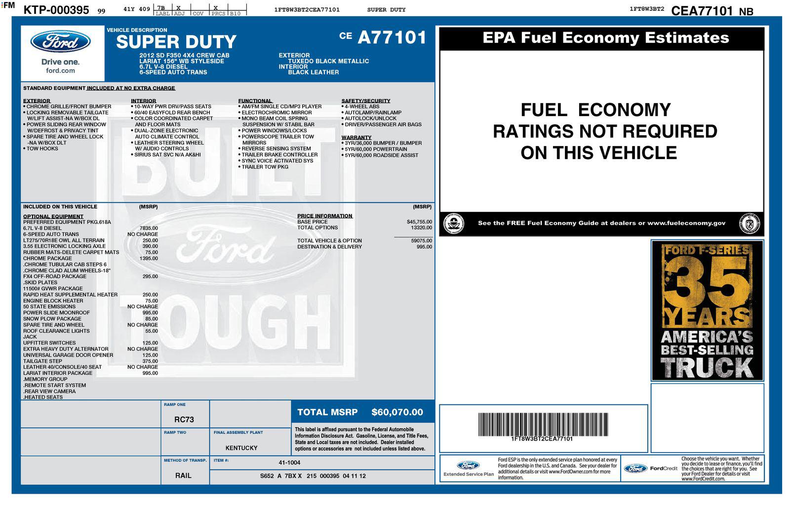 2012 Ford F-350 Lariat 4x4 Crew Cab 172-In SRW's photo