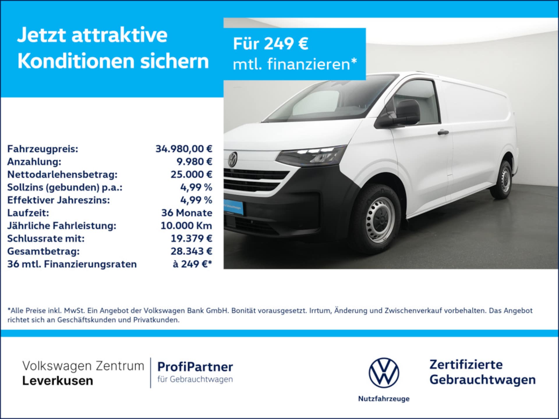Volkswagen Transporter Kasten langer Radstand