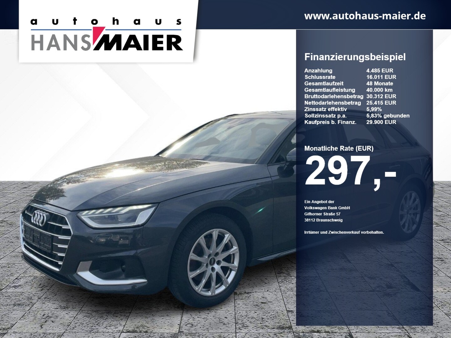 Bild über Audi A4 Avant advanced 35 TDI S tronic - für weitere Informationen kontaktieren Sie den Audi Partner