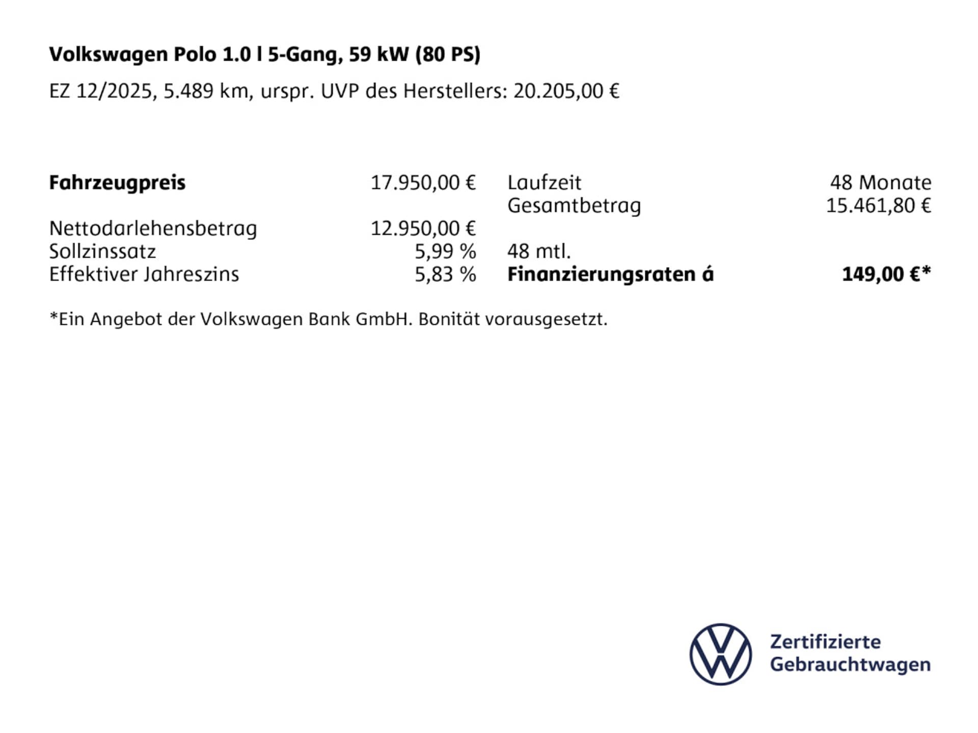 Volkswagen Polo Basis-Modell