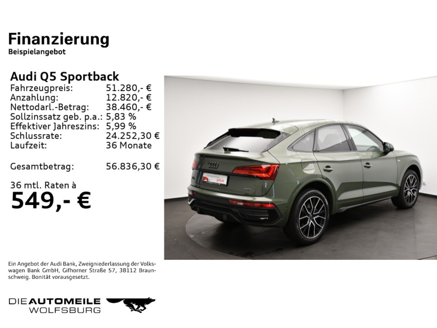 Bild über Audi Q5 Sportback 40 TDI quattro S tronic - für weitere Informationen kontaktieren Sie den Audi Partner