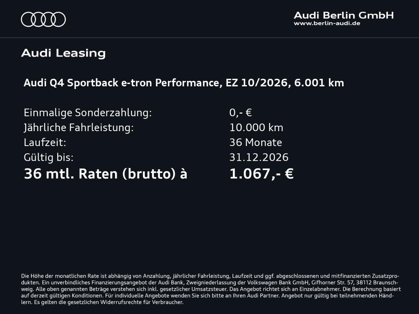 Bild über Audi Q4 Sportback e-tron e-tron quattro performance 250 kW - für weitere Informationen kontaktieren Sie den Audi Partner