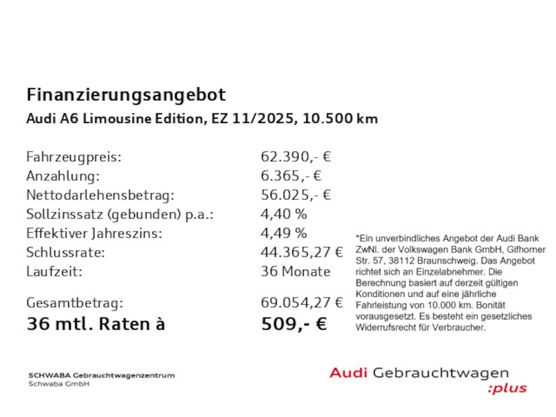 Audi A6 Limousine edition one