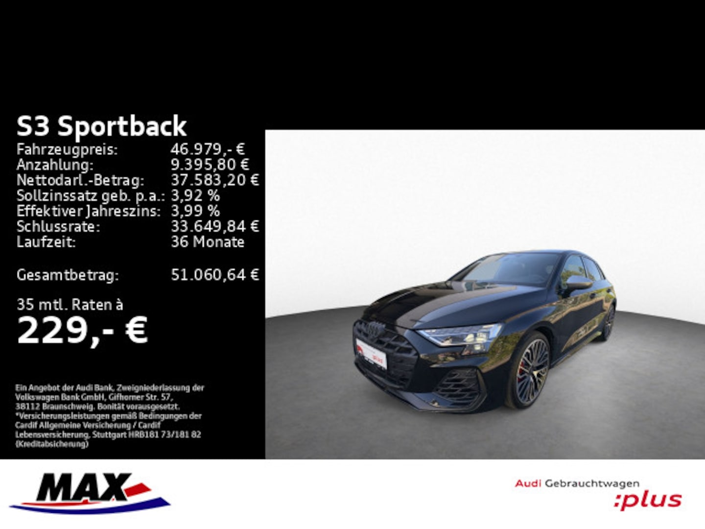 Bild über Audi S3 Sportback TFSI quattro S tronic - für weitere Informationen kontaktieren Sie den Audi Partner