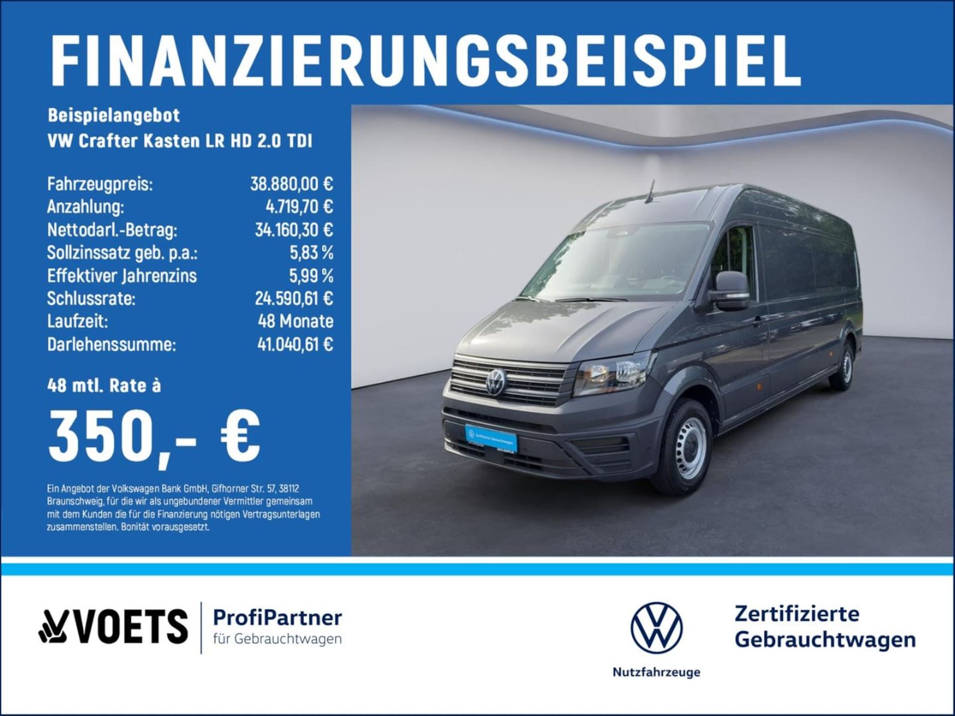 Volkswagen Crafter Kasten langer Radstand