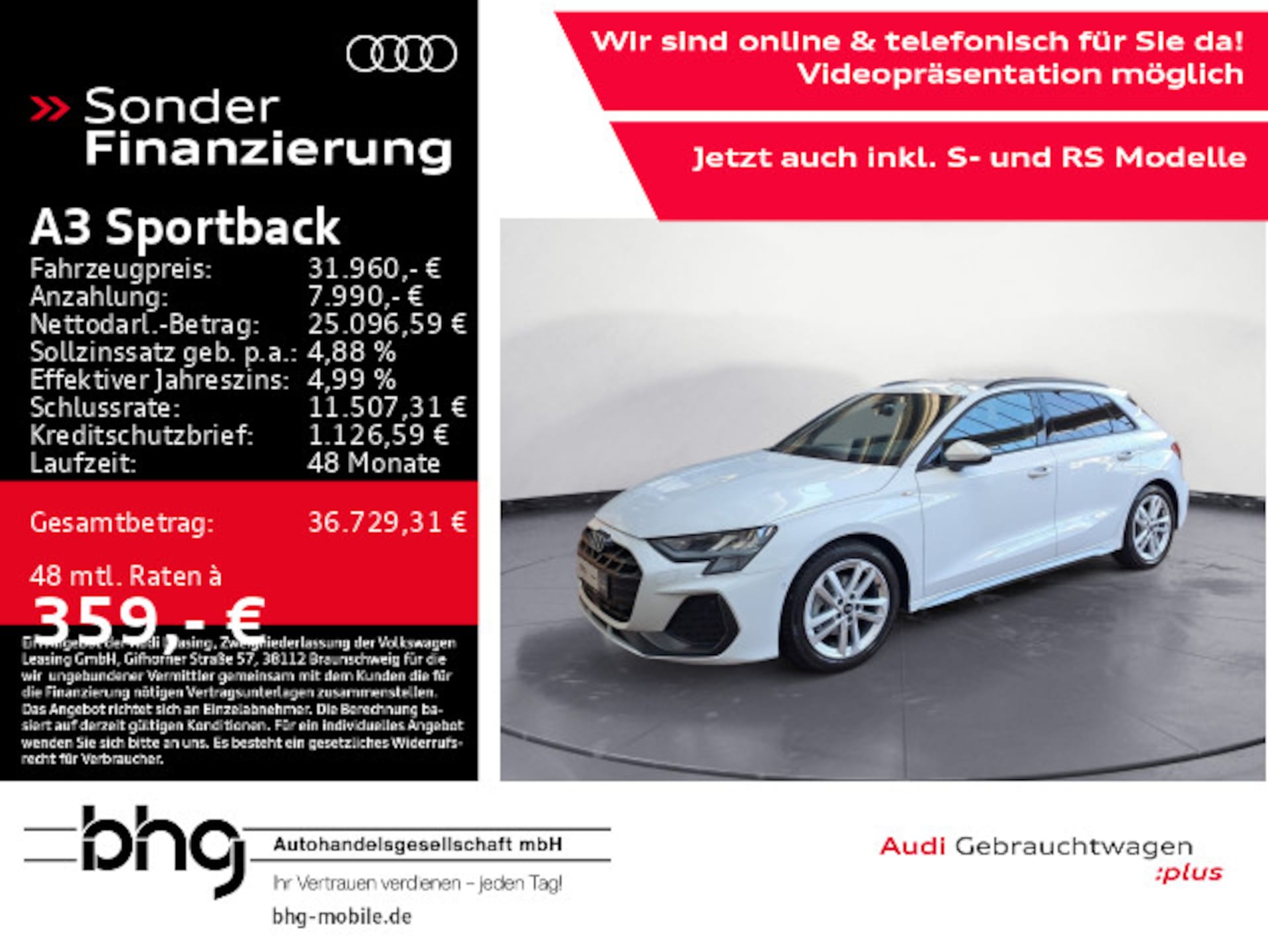 Audi A3 Sportback S line