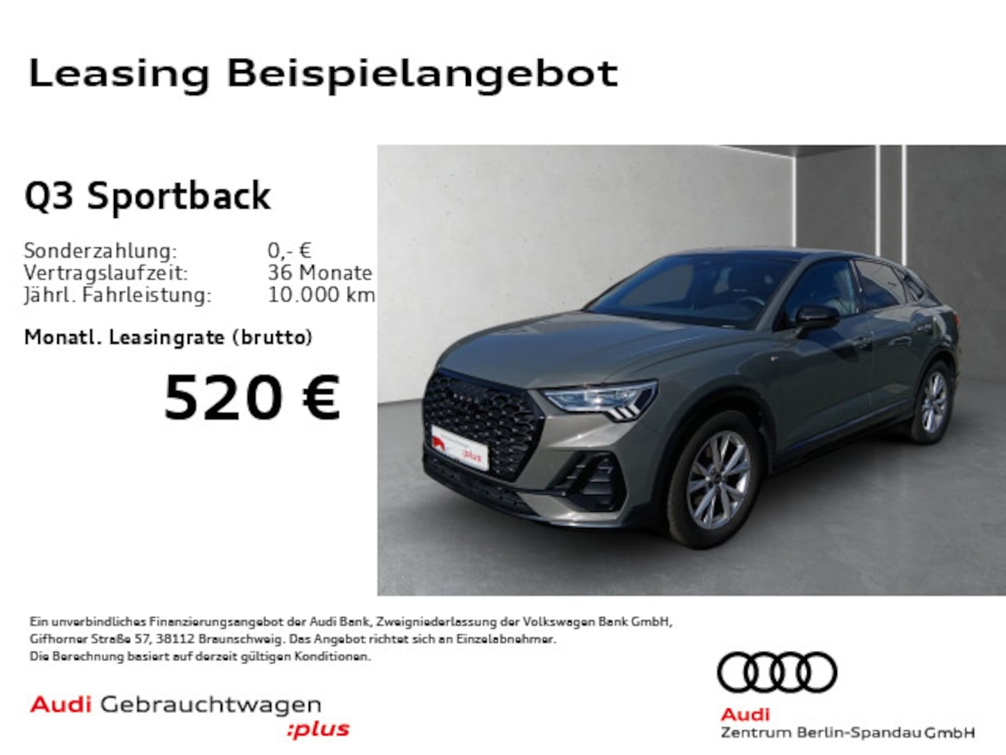 Bild über Audi Q3 Sportback S line 35 TFSI S tronic - für weitere Informationen kontaktieren Sie den Audi Partner