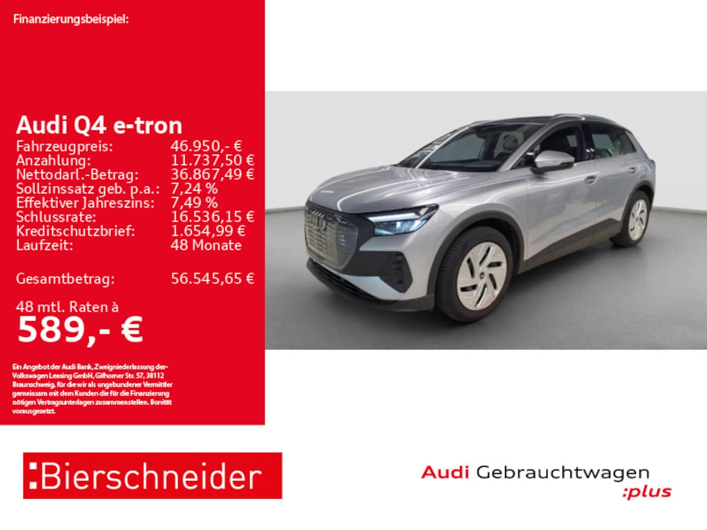 Bild über Audi Q4 e-tron 45 e-tron quattro - für weitere Informationen kontaktieren Sie den Audi Partner