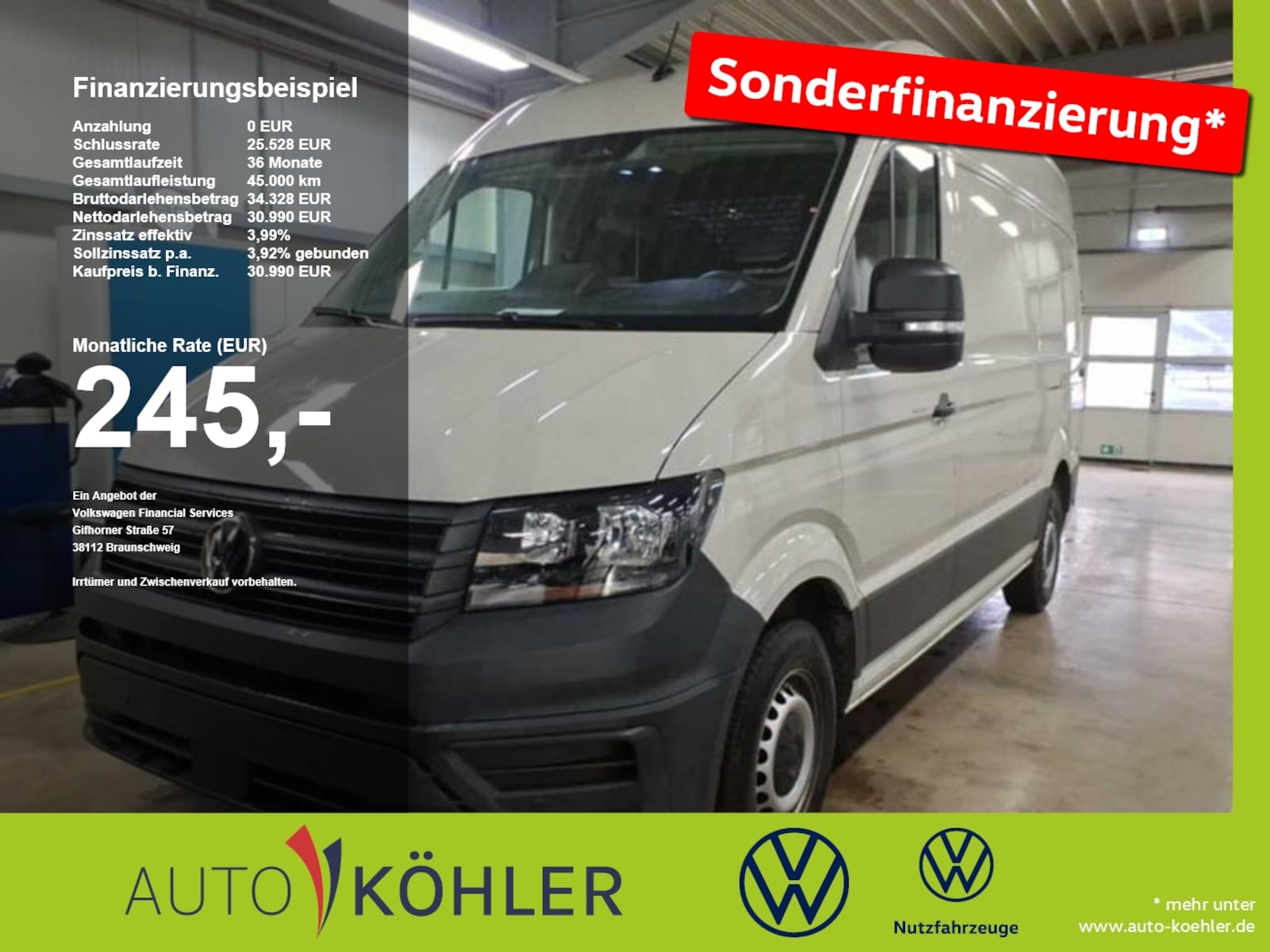Volkswagen Crafter Kasten mittlerer Radstand