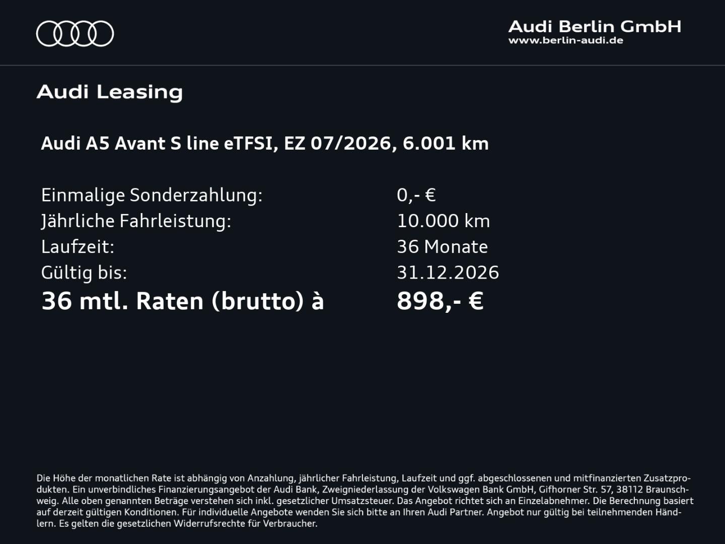 Bild über Audi A5 Avant e-hybrid e-hybrid quattro 270 kW S tronic - für weitere Informationen kontaktieren Sie den Audi Partner