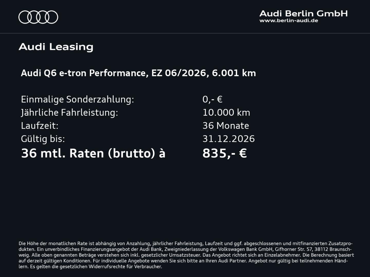 Bild über Audi Q6 SUV e-tron S line business e-tron performance 225 kW - für weitere Informationen kontaktieren Sie den Audi Partner