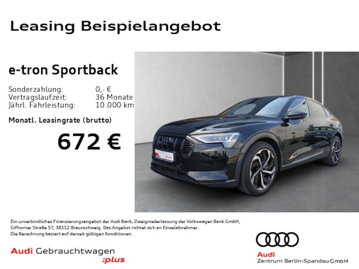 Bild über Audi e-tron Sportback advanced 55 quattro - für weitere Informationen kontaktieren Sie den Audi Partner