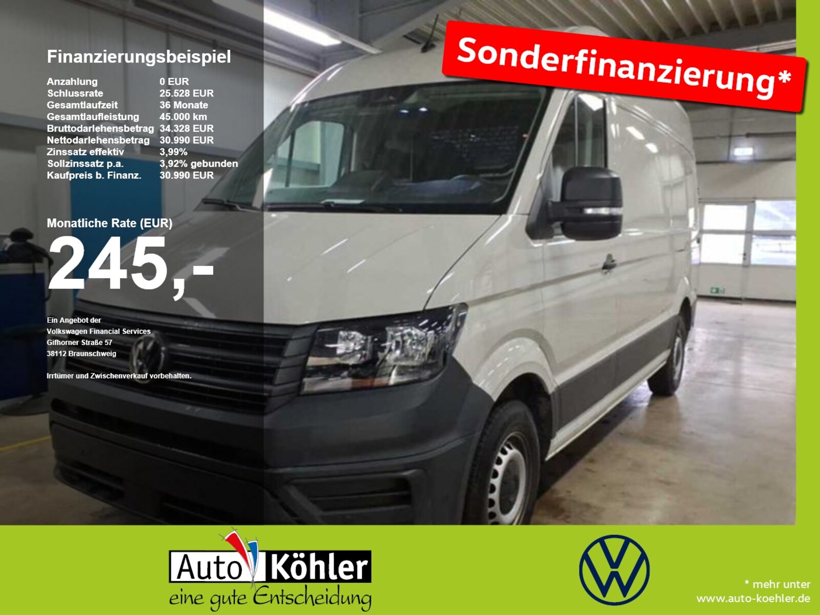 Volkswagen Crafter Kasten mittlerer Radstand