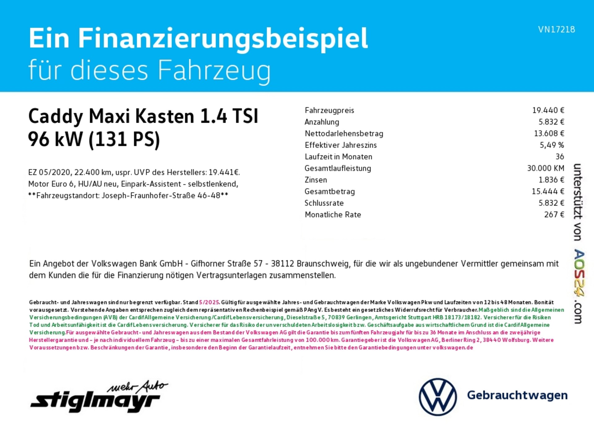 Volkswagen Caddy Maxi Kasten Basis-Modell