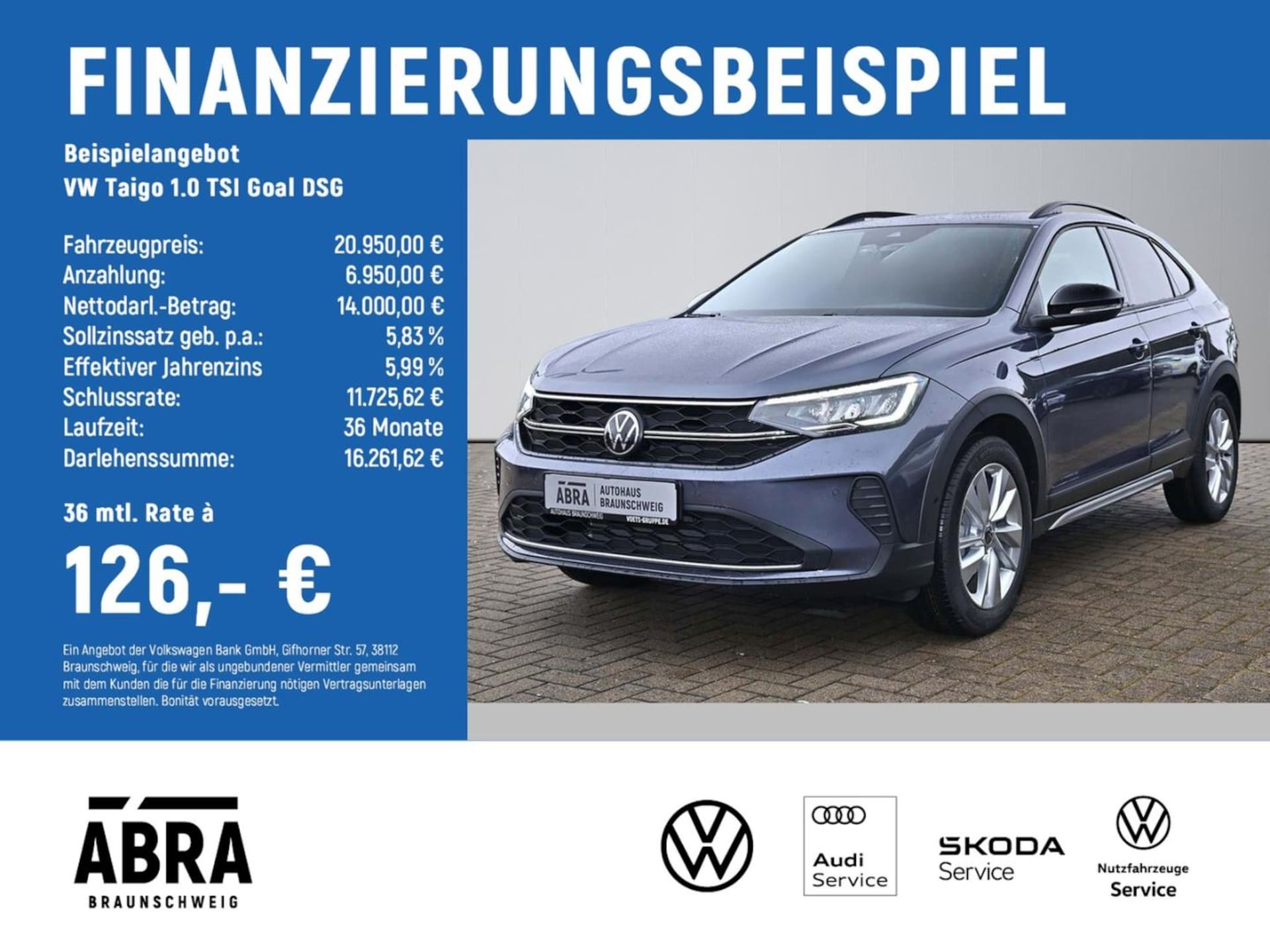 Volkswagen Taigo 2025 — Taigo 1.0 TSI Goal DSG NAVI+CAM+APP+LED+PDC