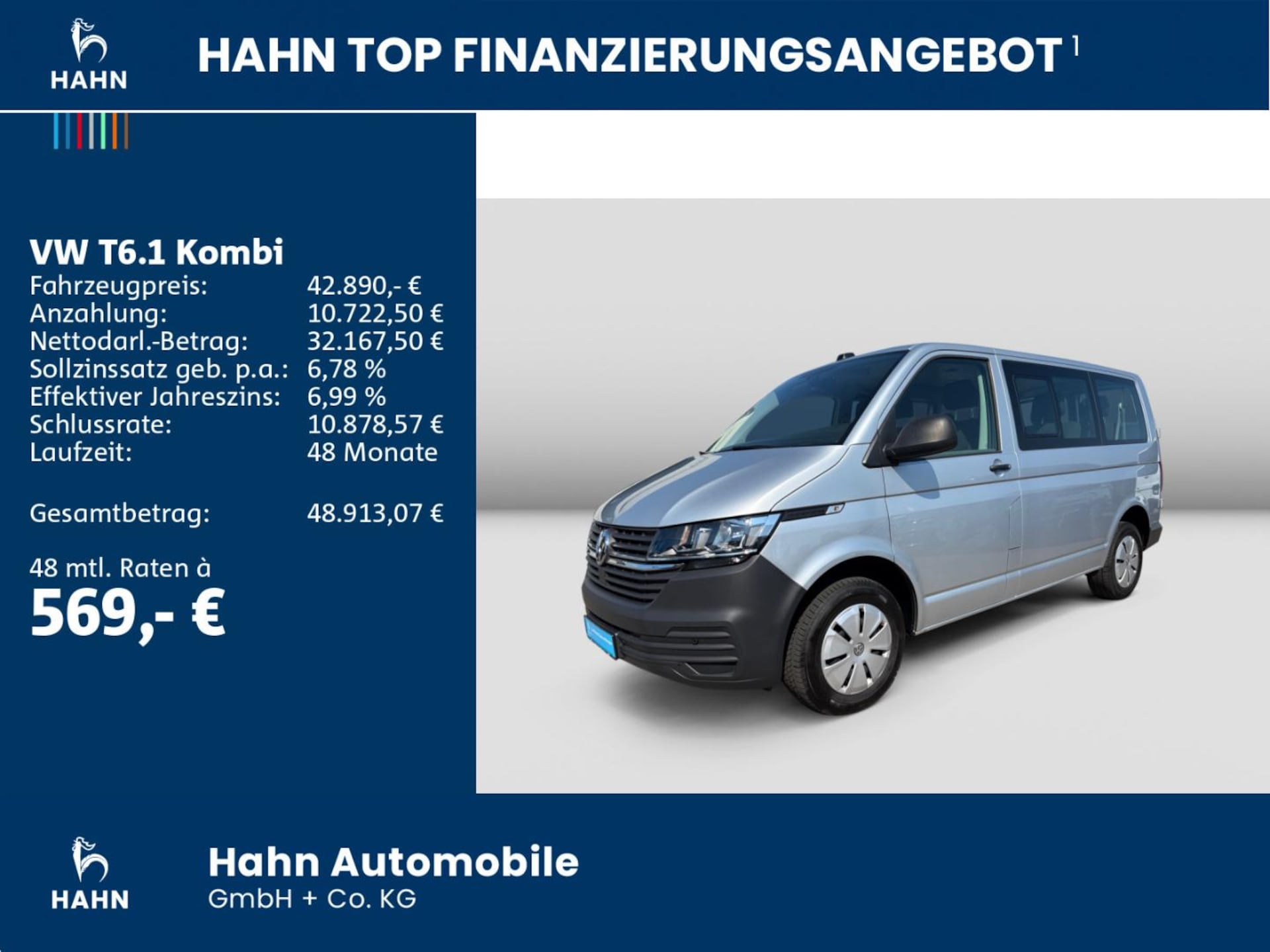 Volkswagen T6.1 Transporter Kombi kurzer Radstand