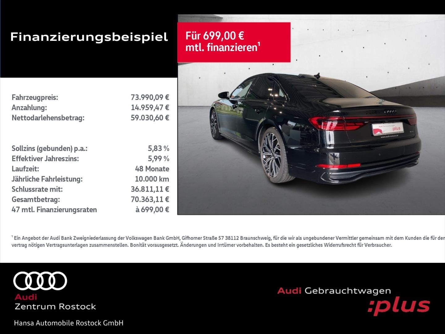 Bild über Audi A8 50 TDI quattro tiptronic - für weitere Informationen kontaktieren Sie den Audi Partner