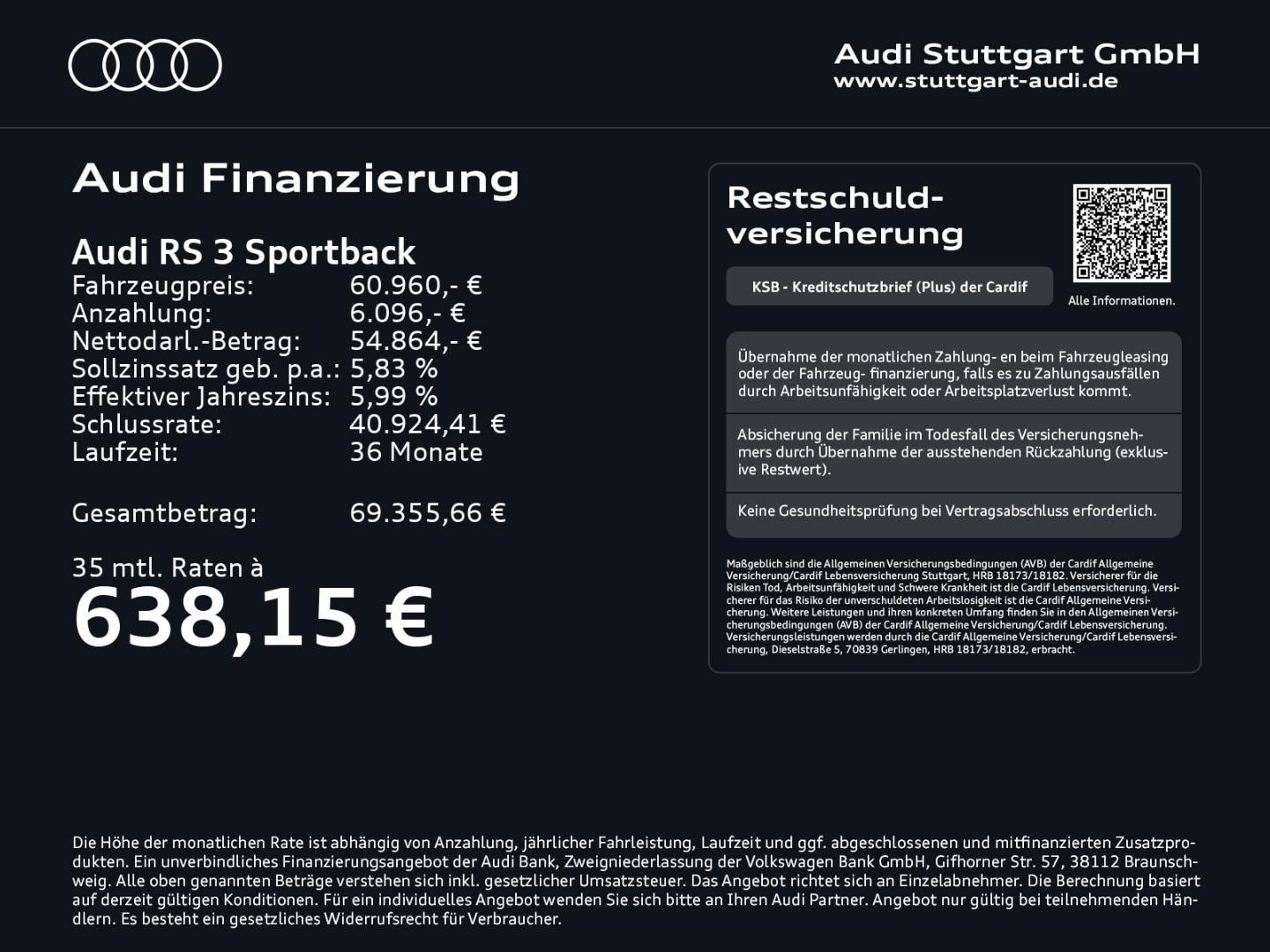 Bild über Audi RS 3 Sportback TFSI quattro 294 kW S tronic - für weitere Informationen kontaktieren Sie den Audi Partner