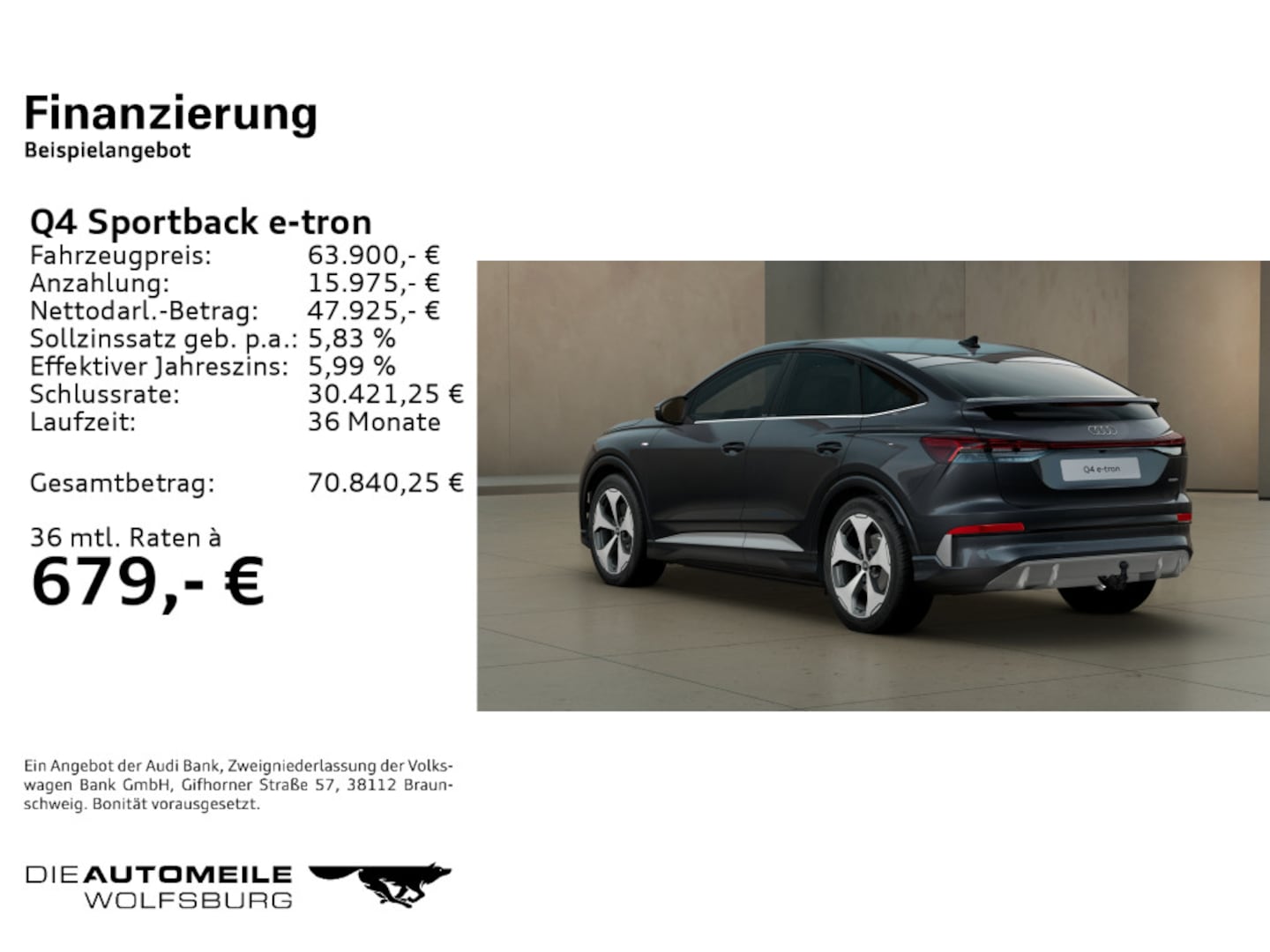 Bild über Audi Q4 Sportback e-tron e-tron quattro 220 kW - für weitere Informationen kontaktieren Sie den Audi Partner