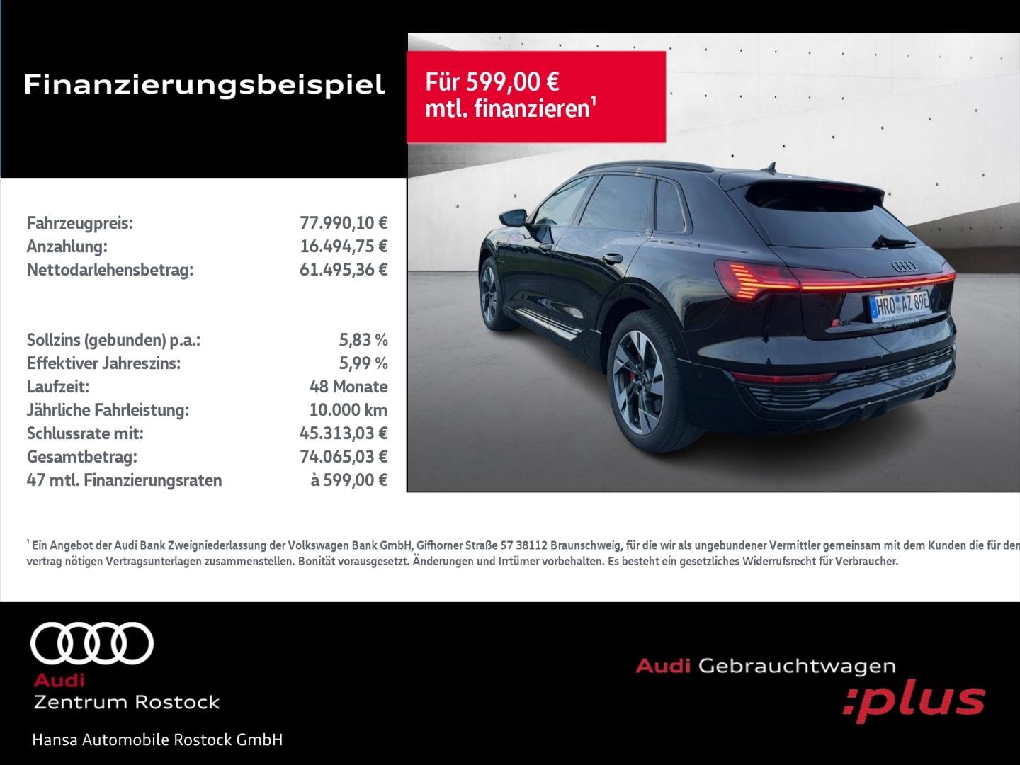 Bild über Audi Q8 e-tron S line 55 e-tron quattro - für weitere Informationen kontaktieren Sie den Audi Partner