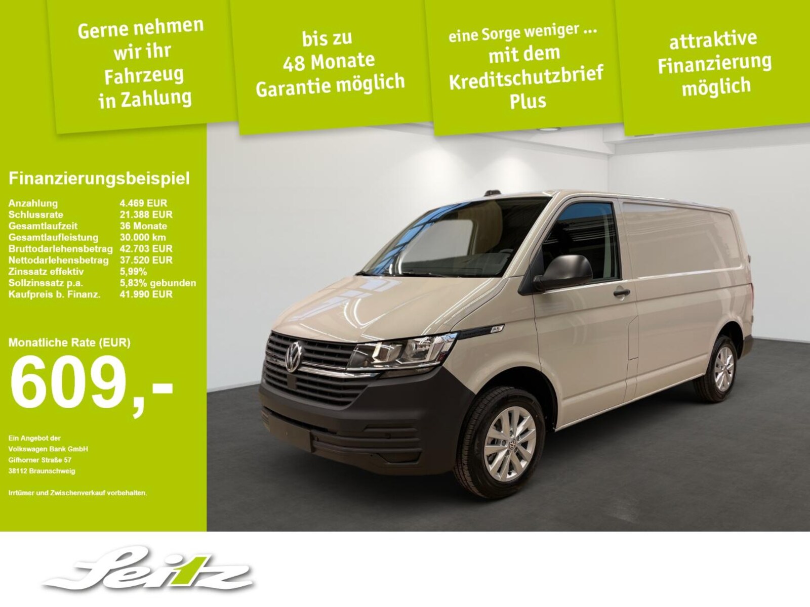 Volkswagen T6.1 Transporter Kasten kurzer Radstand