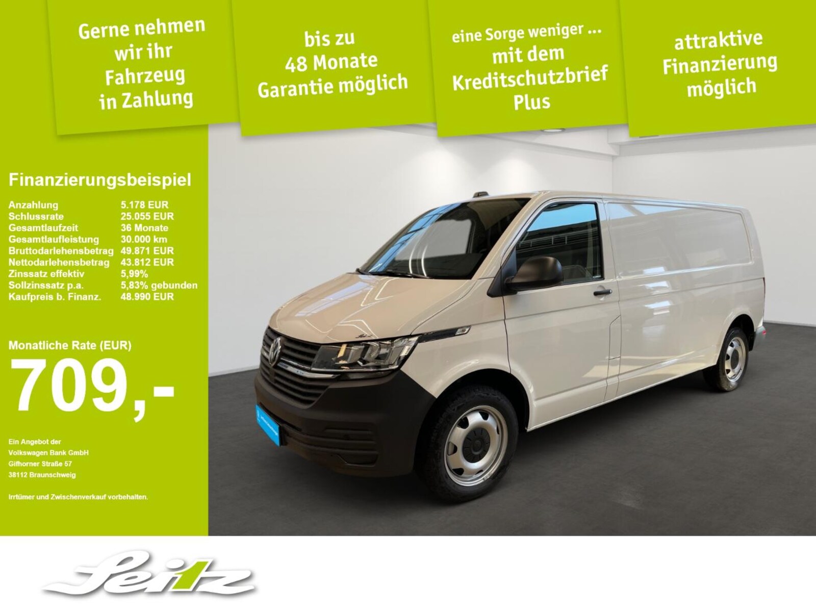 Volkswagen T6.1 Transporter Kasten langer Radstand