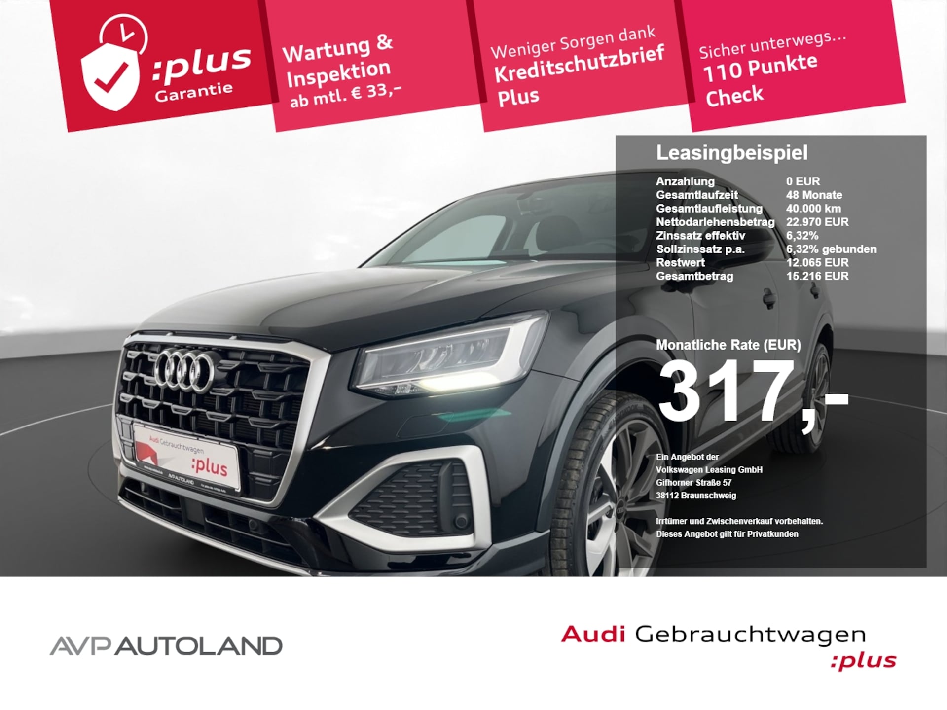 Audi Q2 2022 — advanced 35 TFSI 110 kW (150 PS) S tronic 35 TFSI S tronic | MMI NAVI PLUS