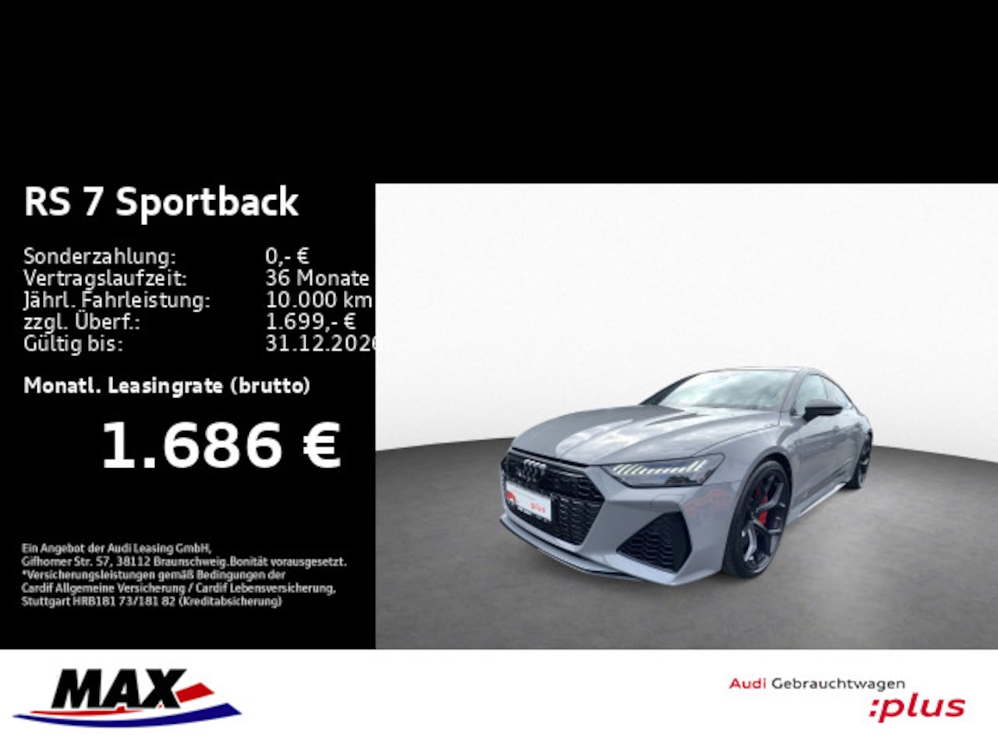 Bild über Audi RS 7 Sportback quattro tiptronic - für weitere Informationen kontaktieren Sie den Audi Partner