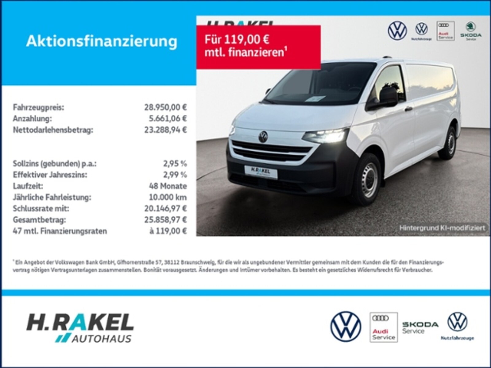 Volkswagen Transporter Kasten langer Radstand