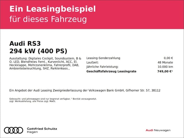 Image about Audi RS 3 Limousine TFSI quattro S tronic