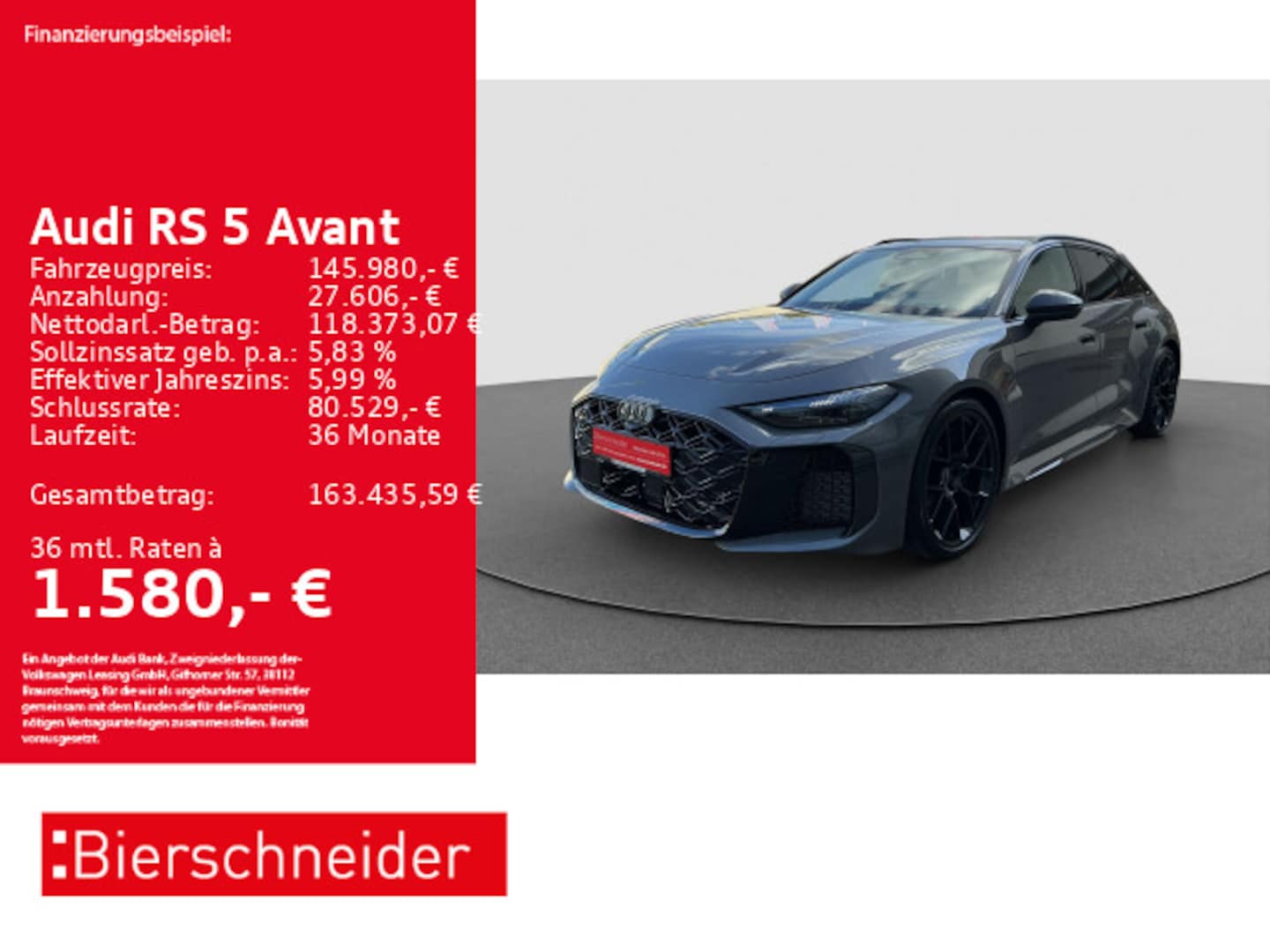 Bild über Audi RS 5 Avant quattro 470 kW tiptronic - für weitere Informationen kontaktieren Sie den Audi Partner