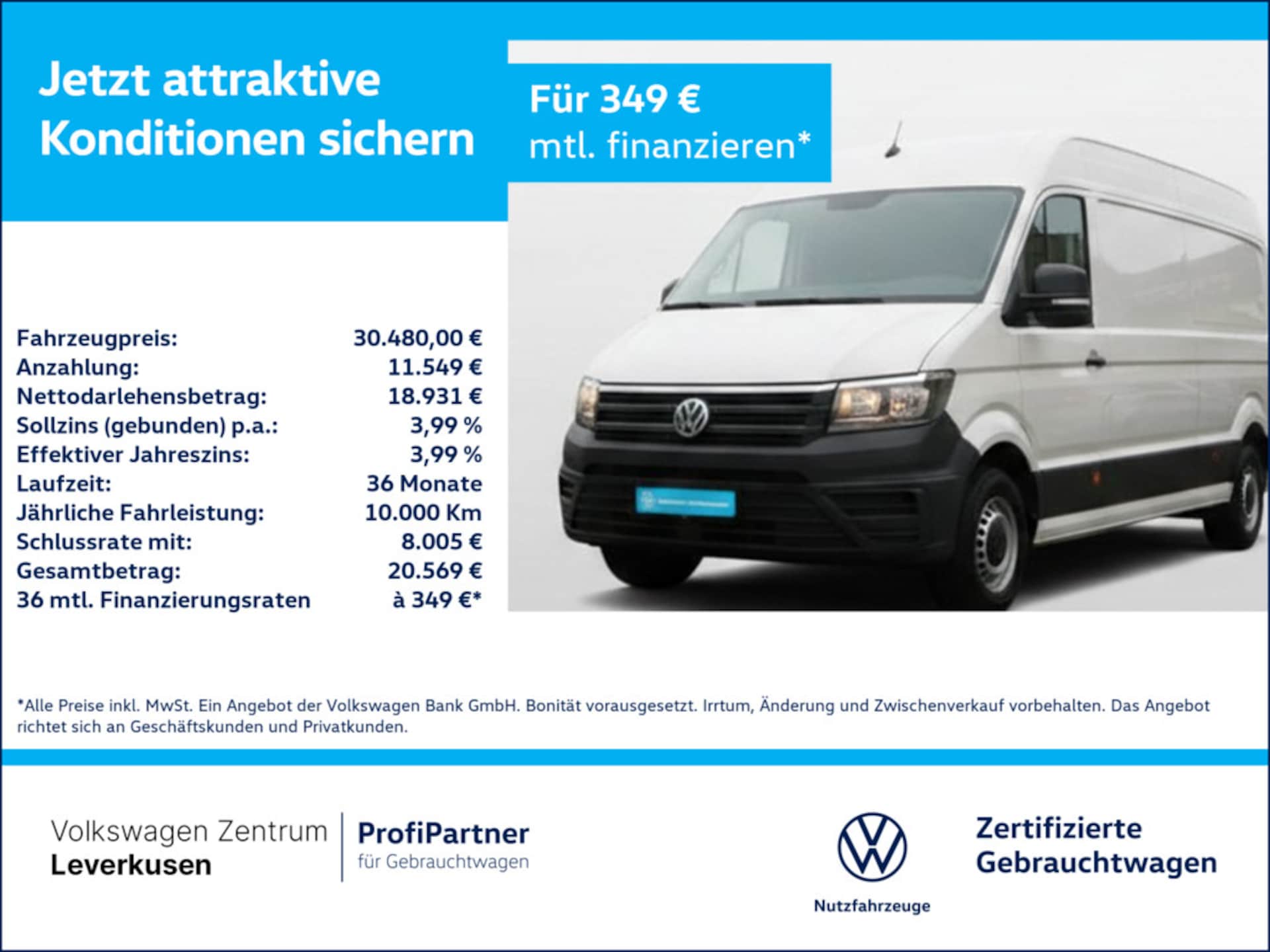 Volkswagen Crafter Kasten langer Radstand